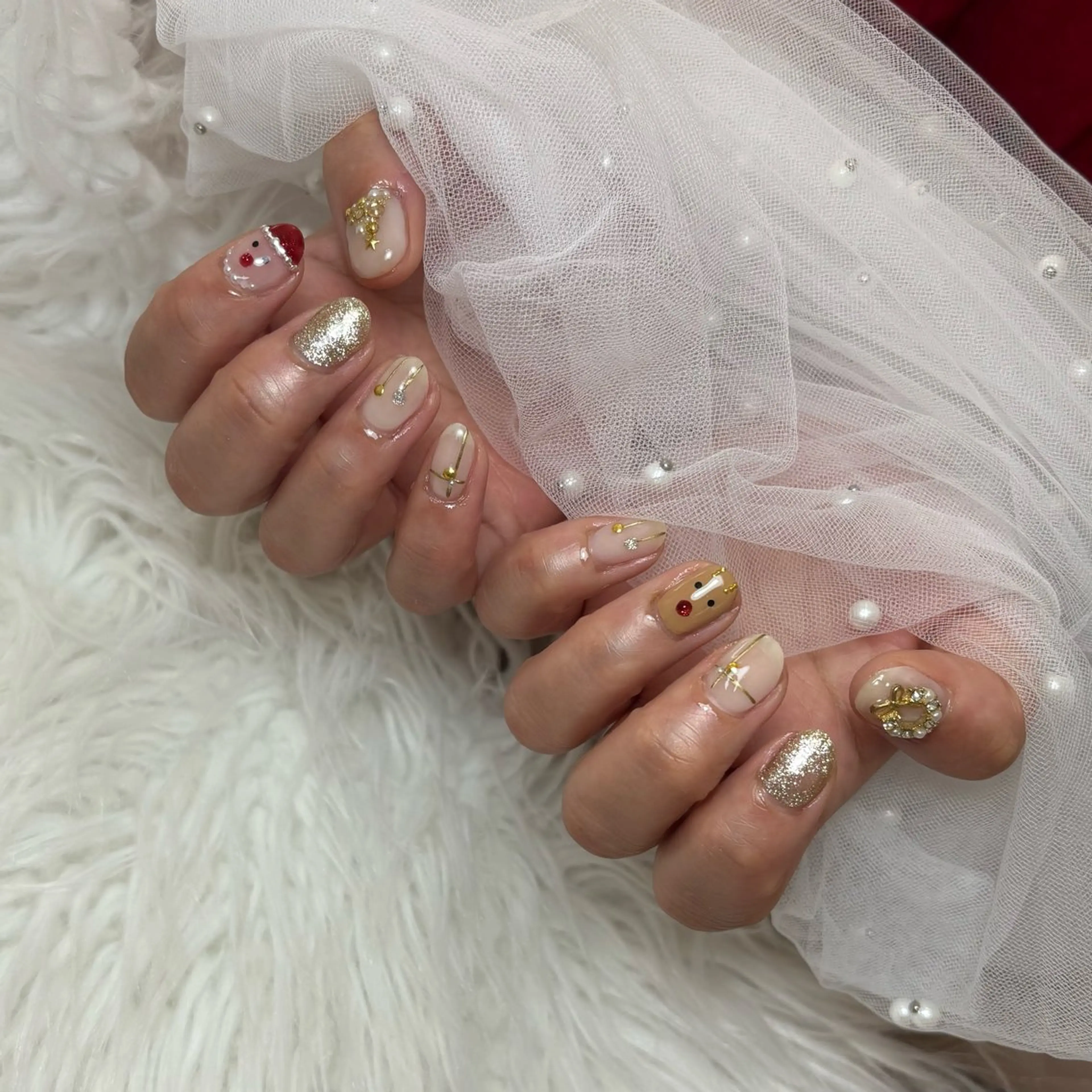 ネイル 冬ネイル クリスマス ハンドネイル 北野 美月のネイルデザイン