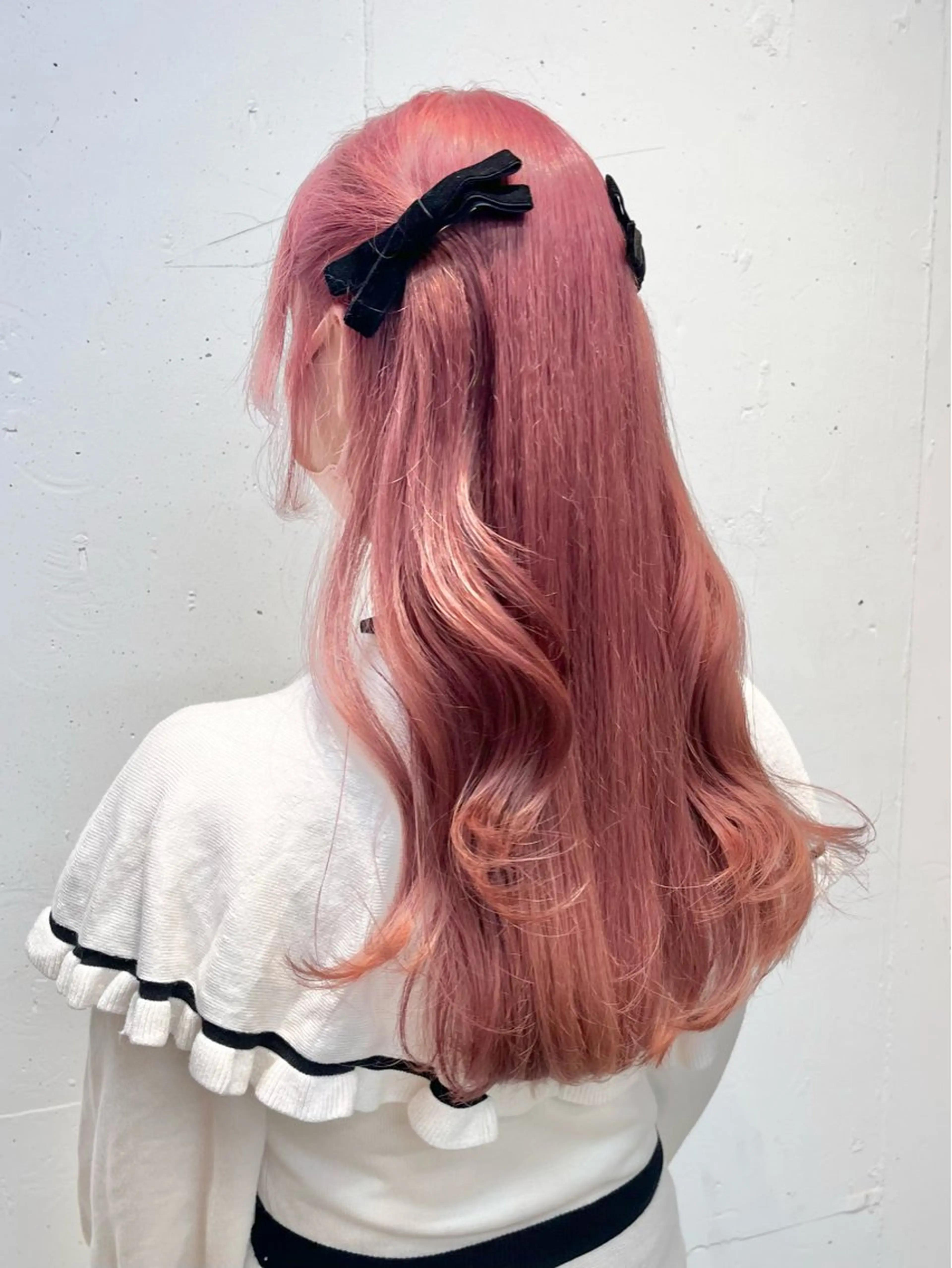 ロング カラー ブリーチ ピンクカラー カット ヘアカラー 🎀taro ブリーチなしカラーのヘアスタイル