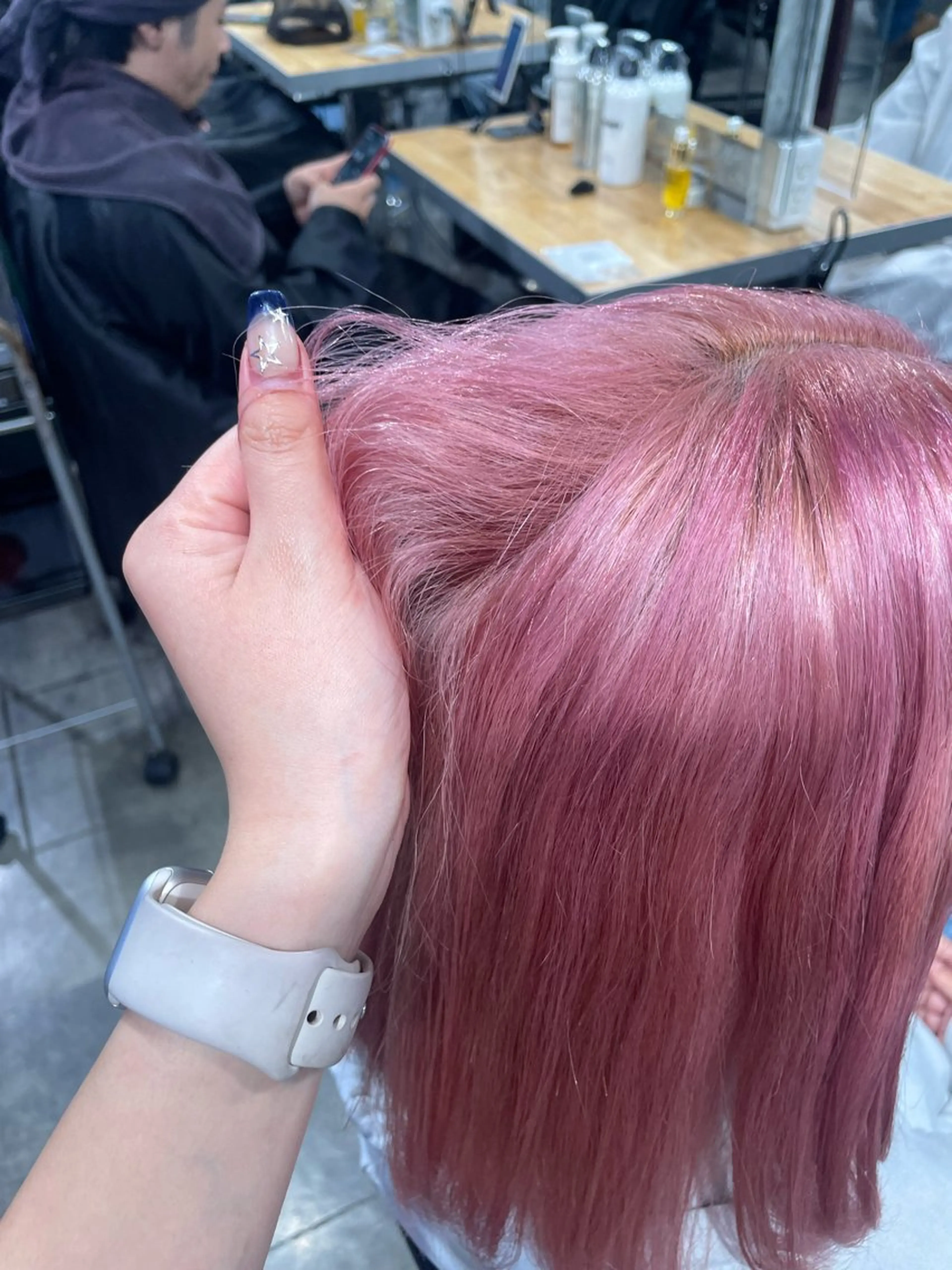 ミディアム ヘアカラー トリートメント ハイトーンブロンド 横浜💞ミオのヘアスタイル