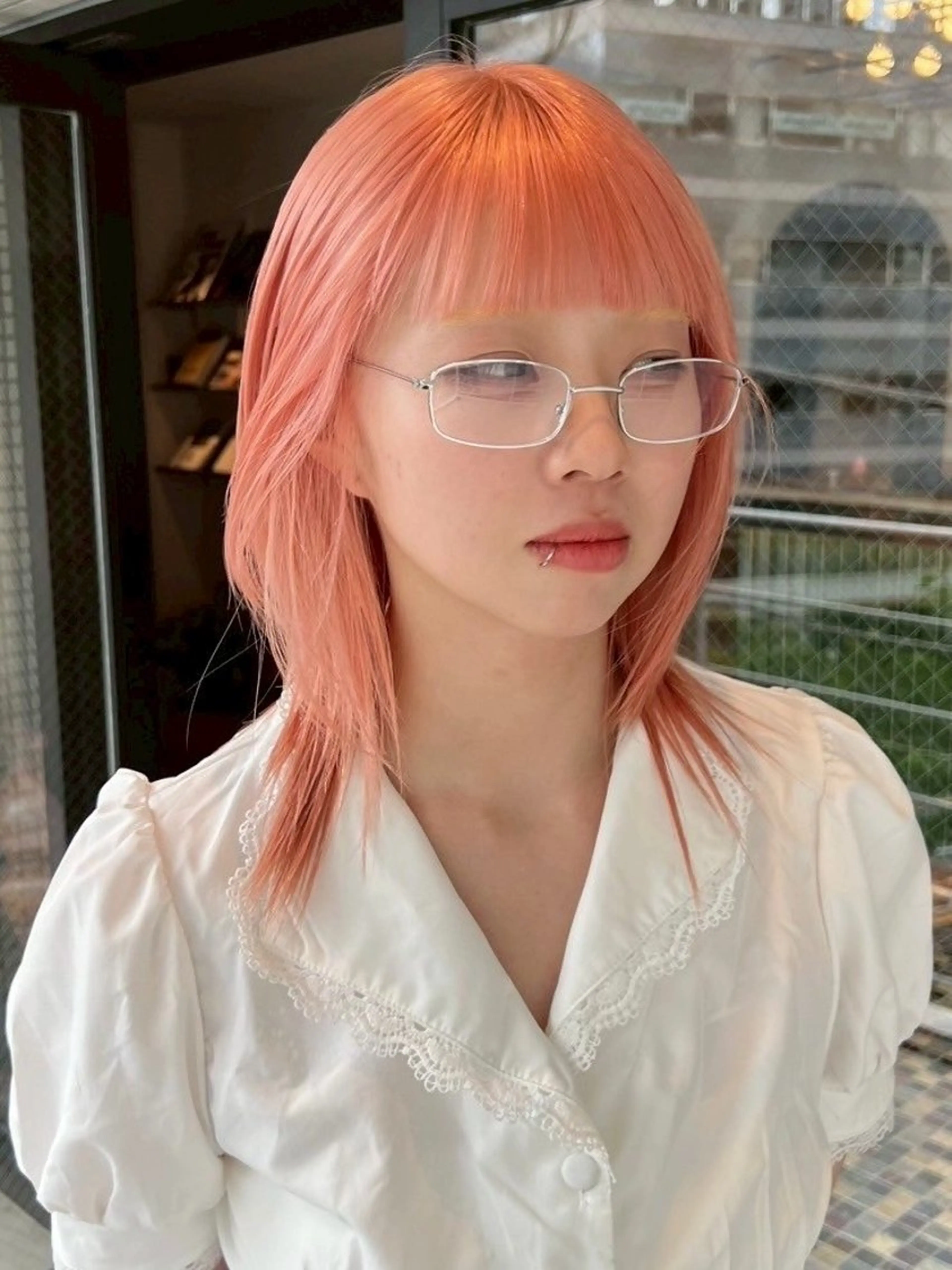 カラー ミディアム オレンジ ヘアカラー LYLICK所属・ケアブリーチ特化 same 🦈のヘアスタイル