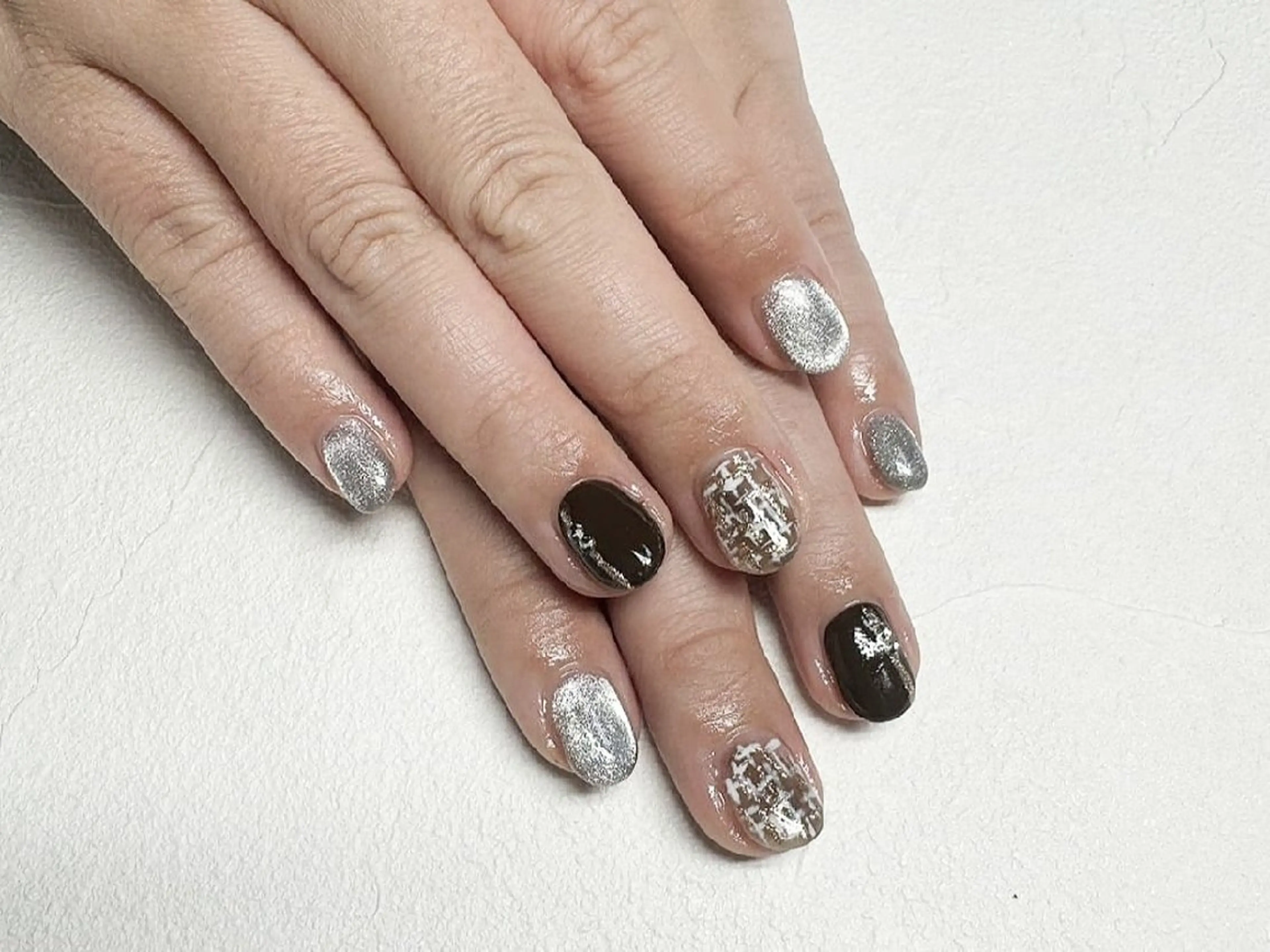 ネイル 入学式 卒業式 韓国ネイル 春ネイル ツイードネイル JULIE NAILのネイルデザイン