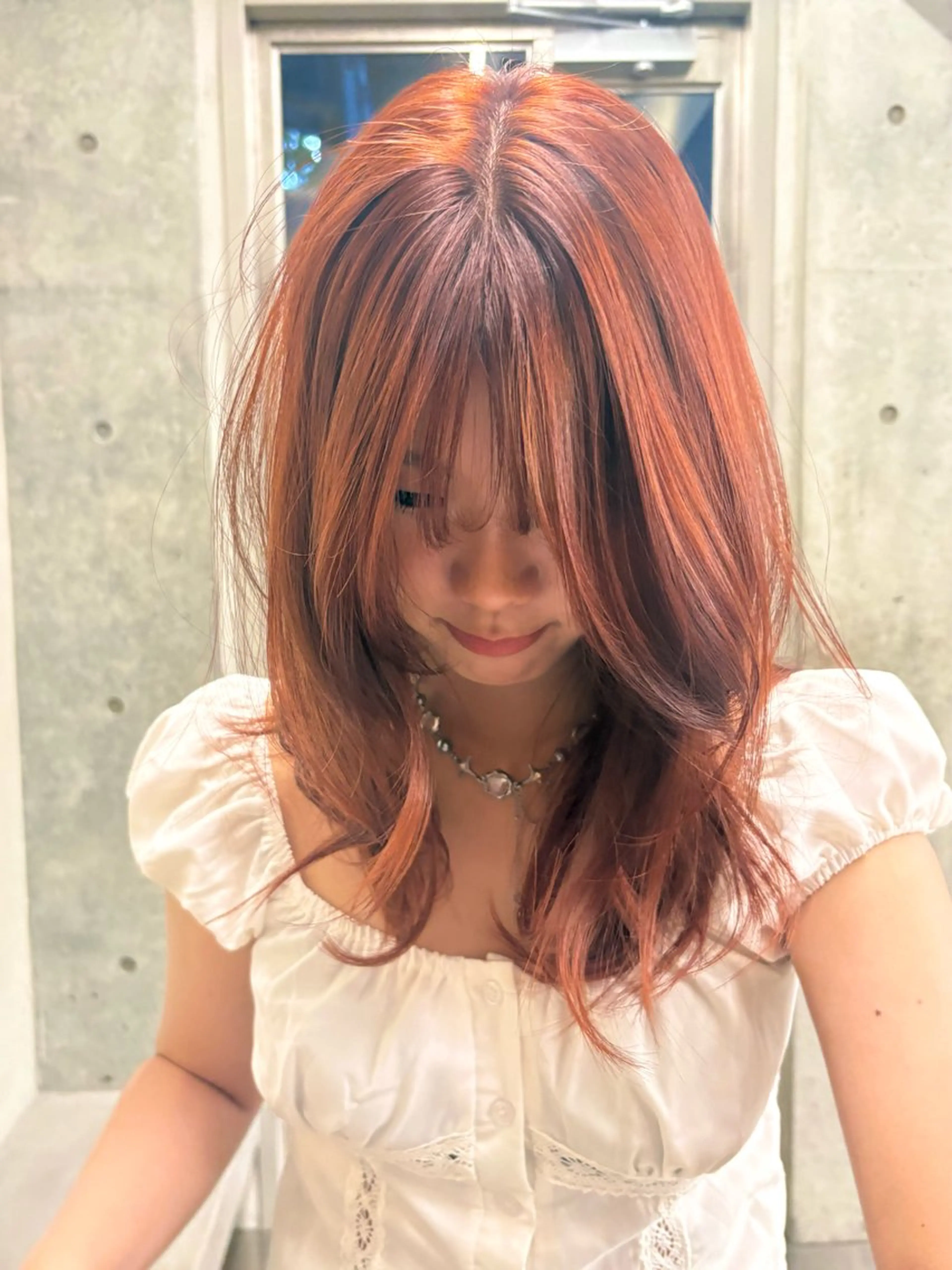 ミディアム カラー ヘアカラー トリートメント レイヤー/柔色 カラー/SAkiのヘアスタイル