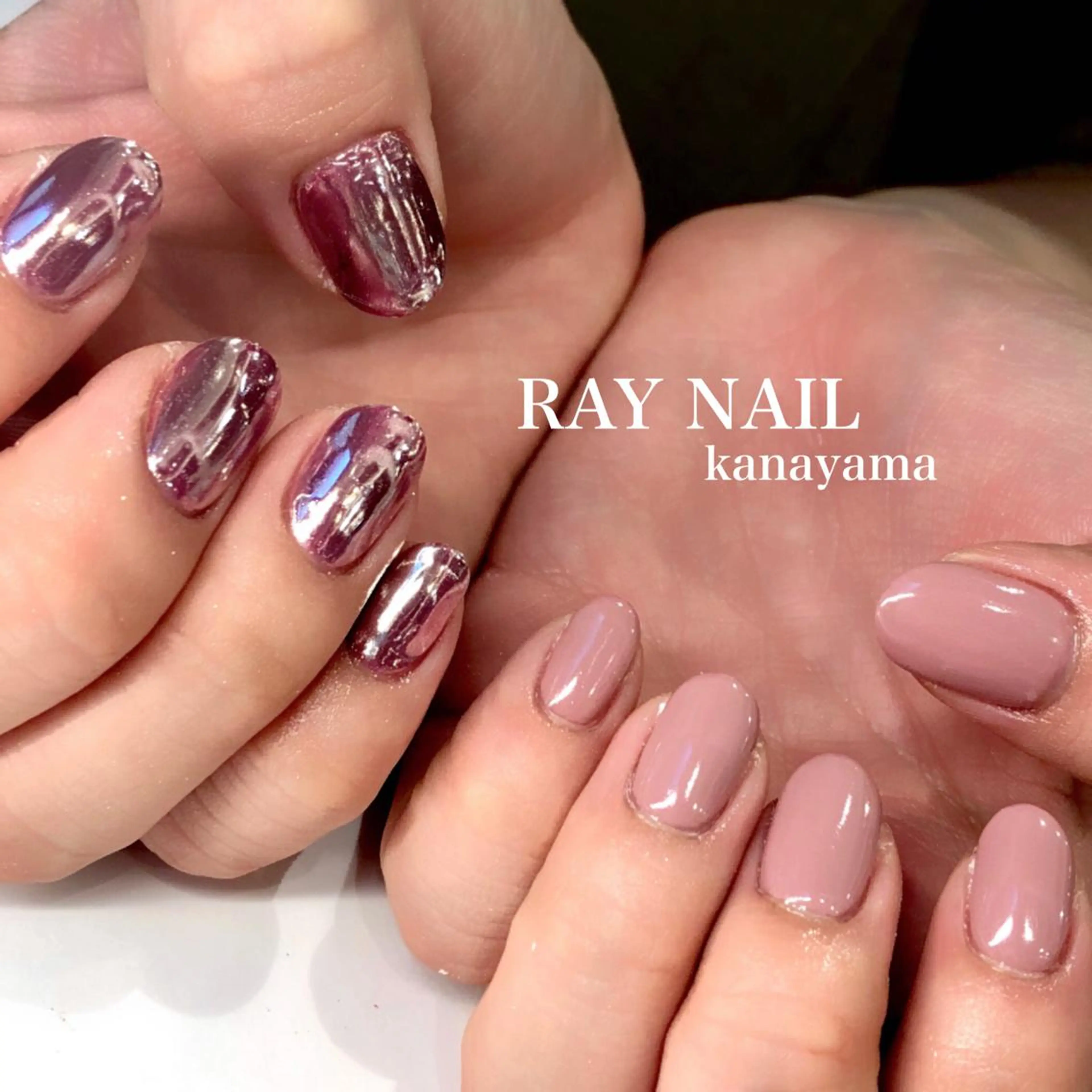 ネイル ミラーネイル ワンカラーネイル Arowa 伊田のネイルデザイン