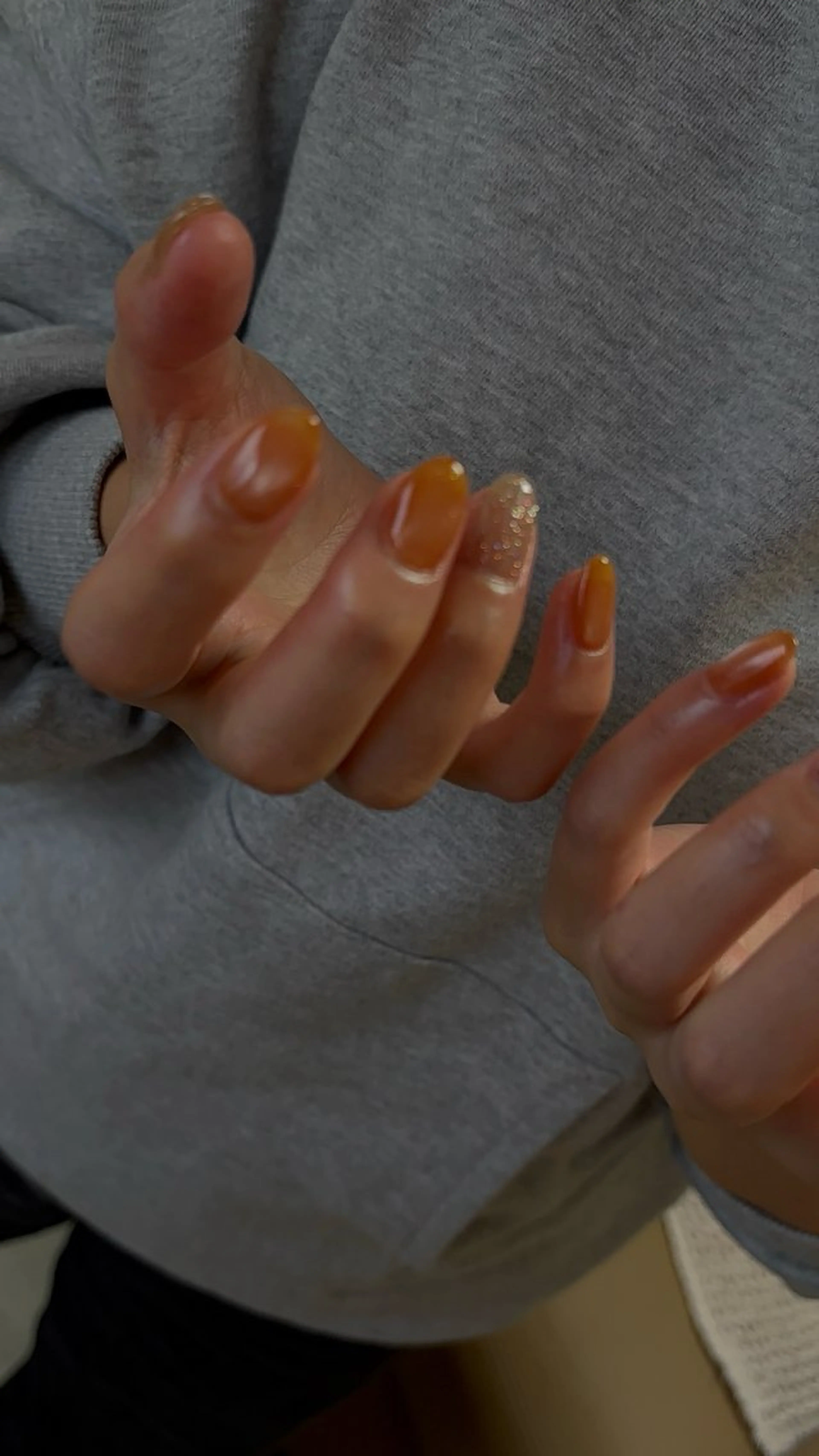 ネイル ブラウン ジェルネイル キラキラネイル マグネットネイル ニュアンスネイル ハンドネイル tamu nail 　金町のネイルデザイン