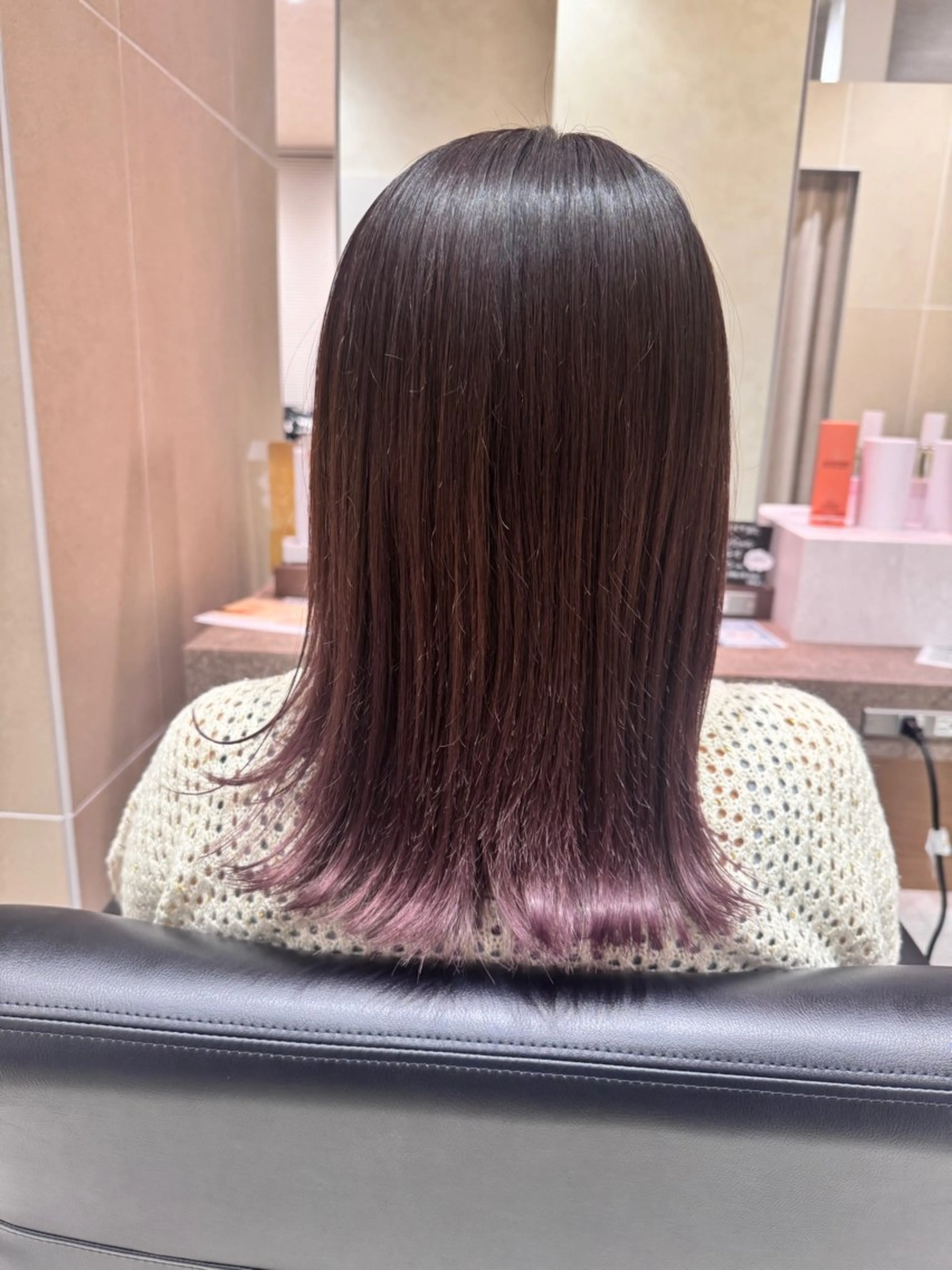 ミディアム カラー ブリーチ ピンクカラー バイオレットカラー ヘアカラー sakura/板橋 モデル募集中🪄︎︎のヘアスタイル