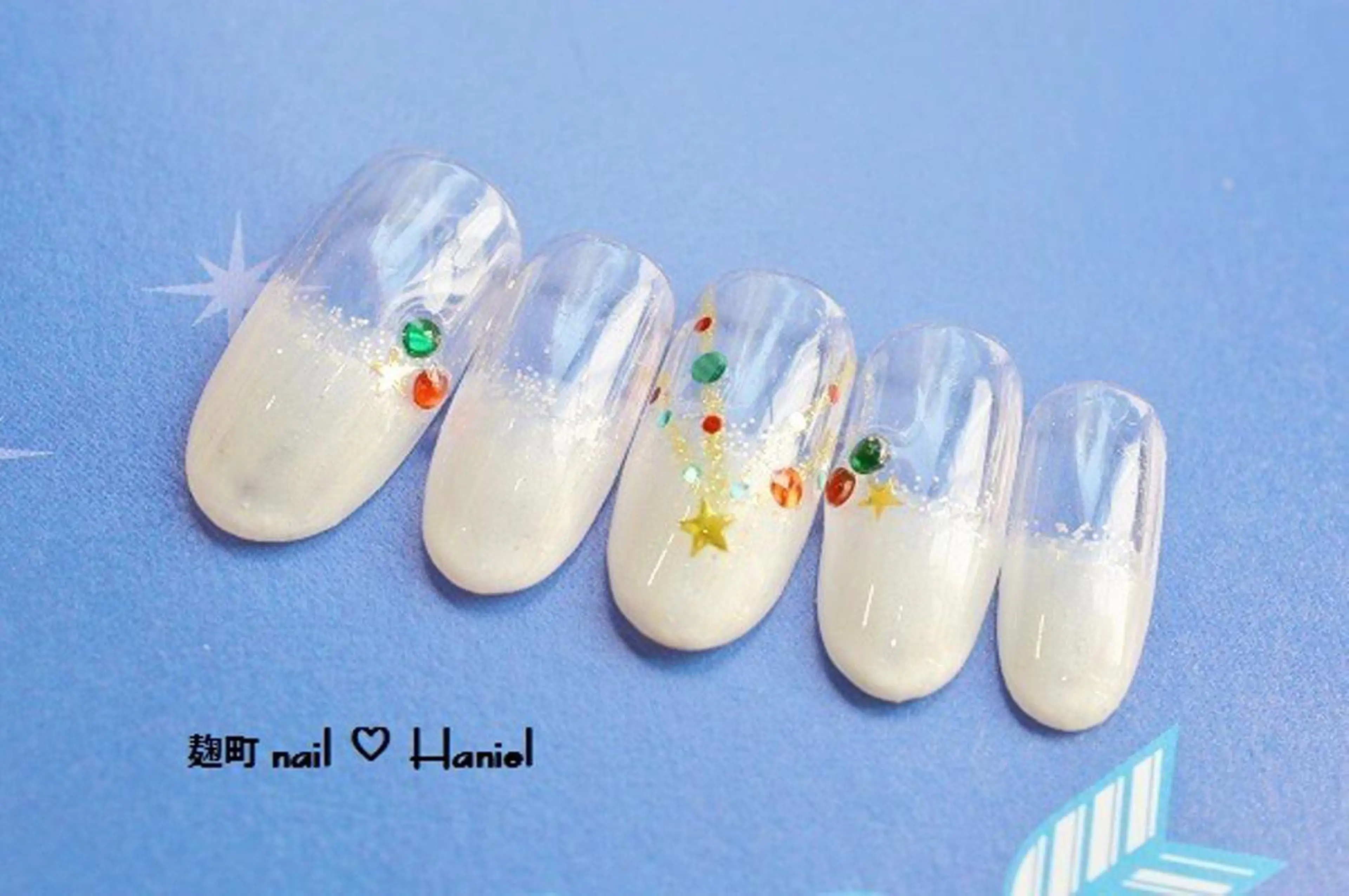 ネイル アートネイル ジェルネイル パラジェル 冬ネイル クリスマス nail Haniel所属・半蔵門サロンハニエル 魅神 ちよのネイルデザイン
