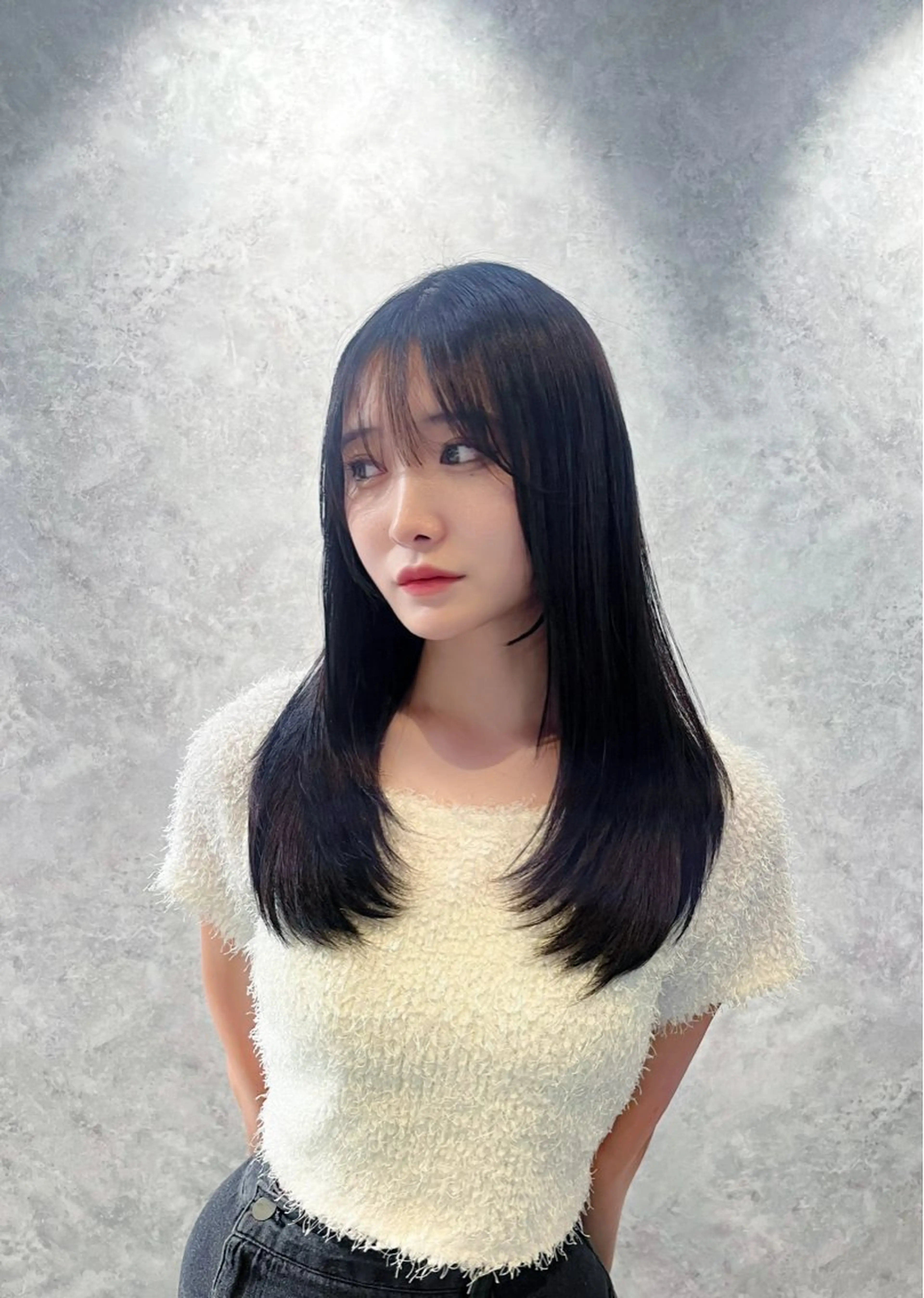ロング レイヤーカット カット ヘアカラー stud.所属・髪質改善/韓国ヘア yunaのヘアスタイル