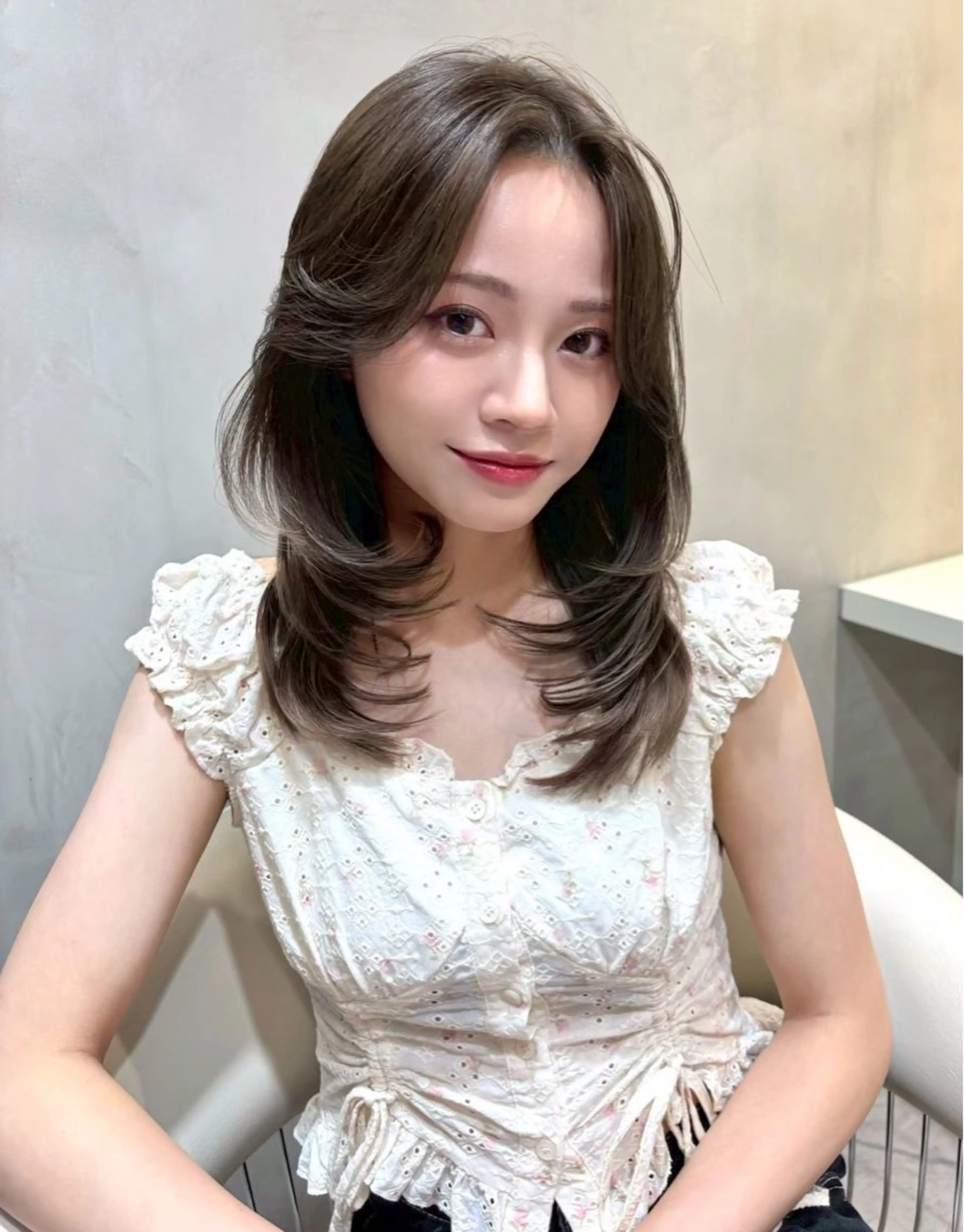 ミディアム カラー カット ヘアカラー トリートメント 髪質改善 顔まわり 🌿柏崎颯刀のヘアスタイル