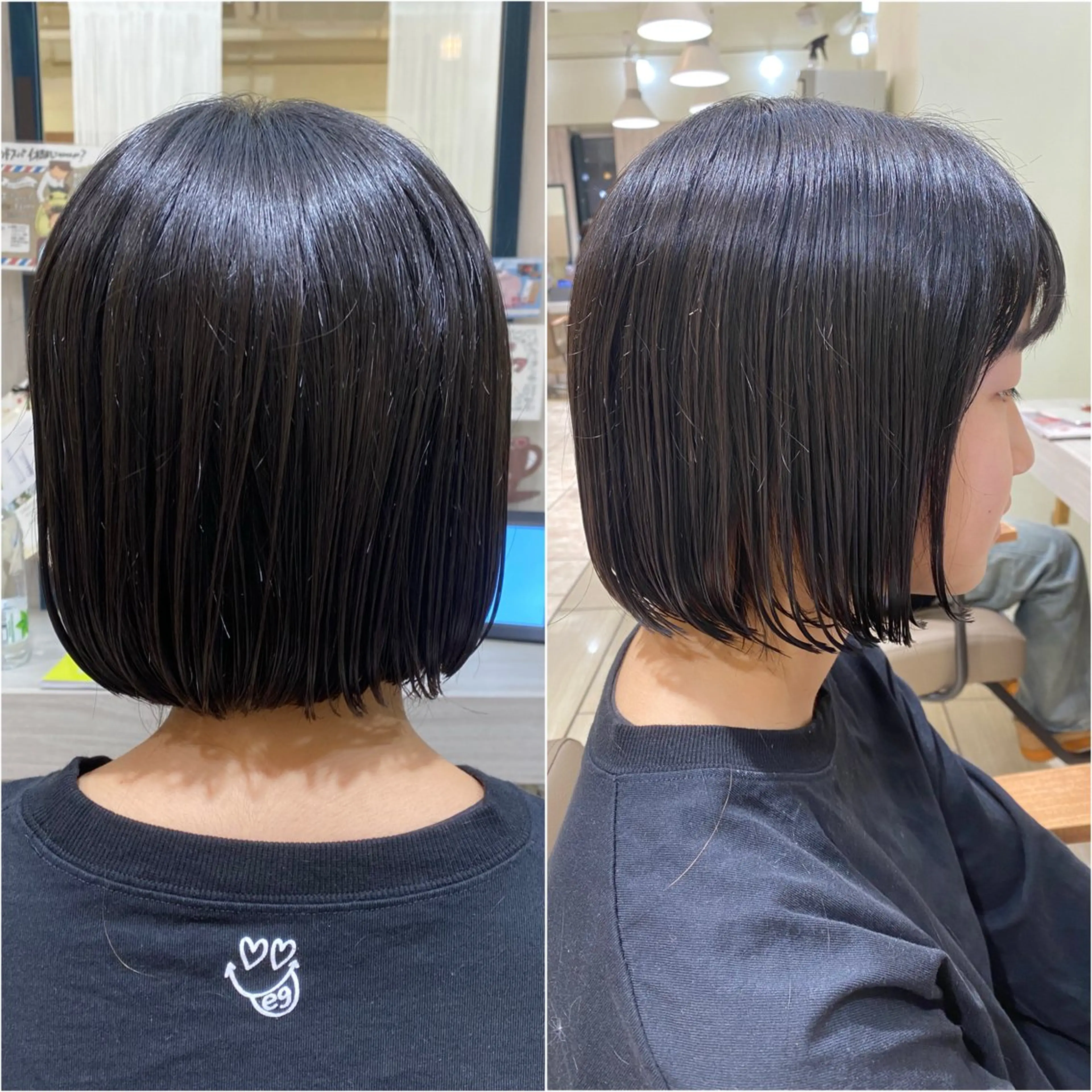 ショート ボブ トリートメント カットパーマ無料🌈 芝本晴奈🌼*･のヘアスタイル