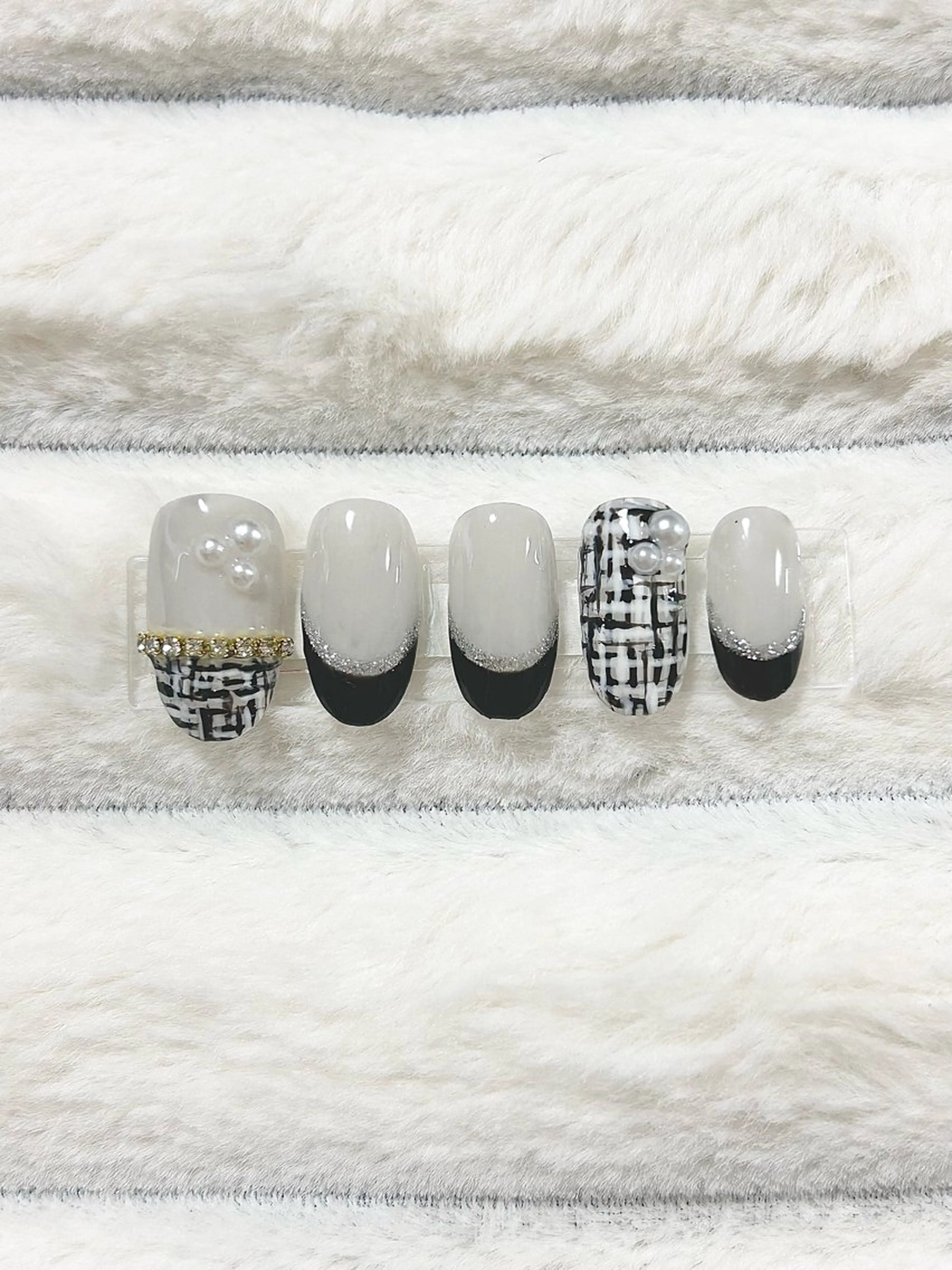 ネイル ツイードネイル 【malunail】 8月15日〜店舗移動のネイルデザイン
