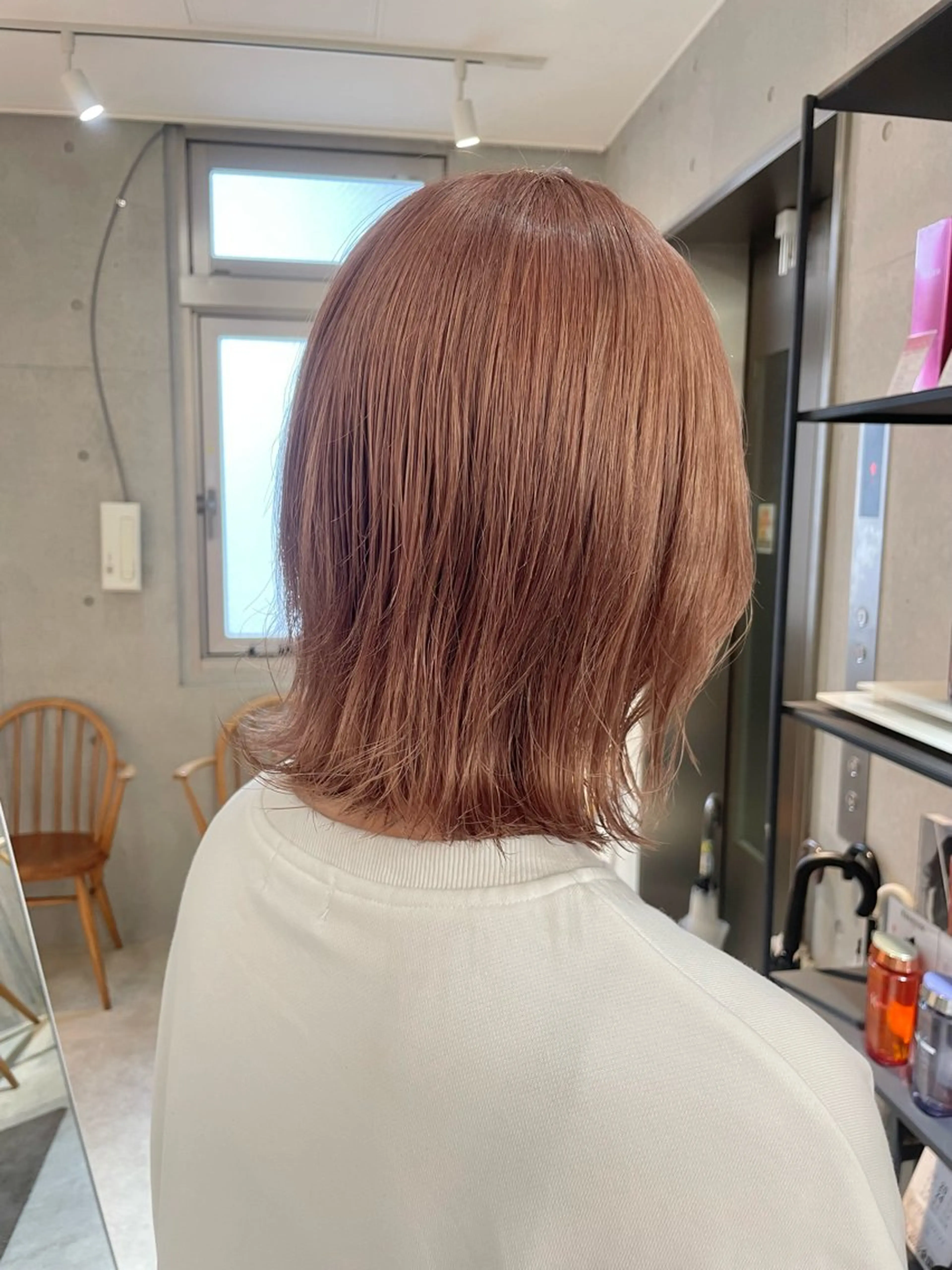 カラー ベージュカラー ブリーチ ピンクカラー ピンクベージュ 縮毛矯正メンズカット ひなたのヘアスタイル