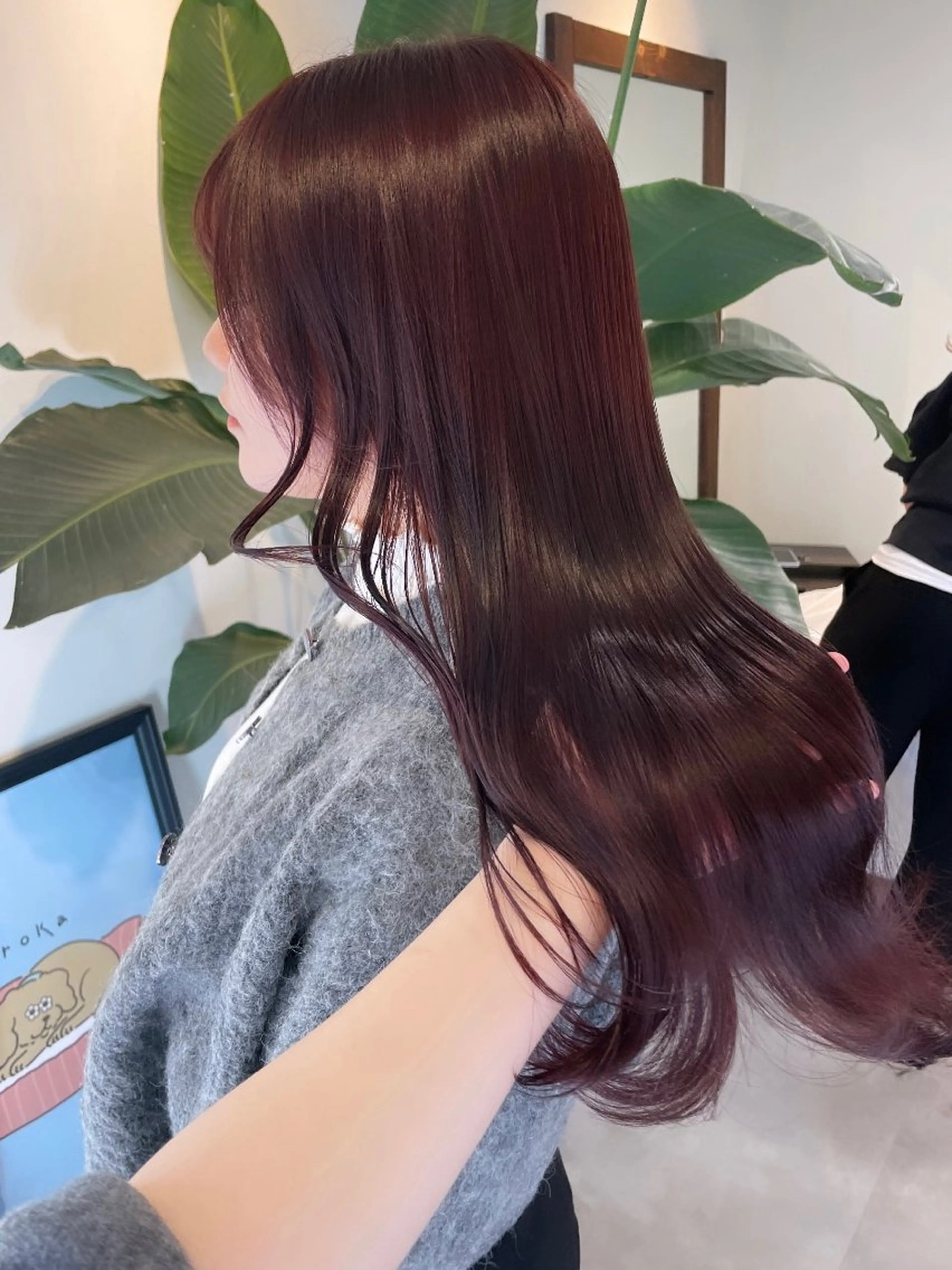 ロング カラー レッドカラー ヘアカラー トリートメント 若月 あやかのヘアスタイル