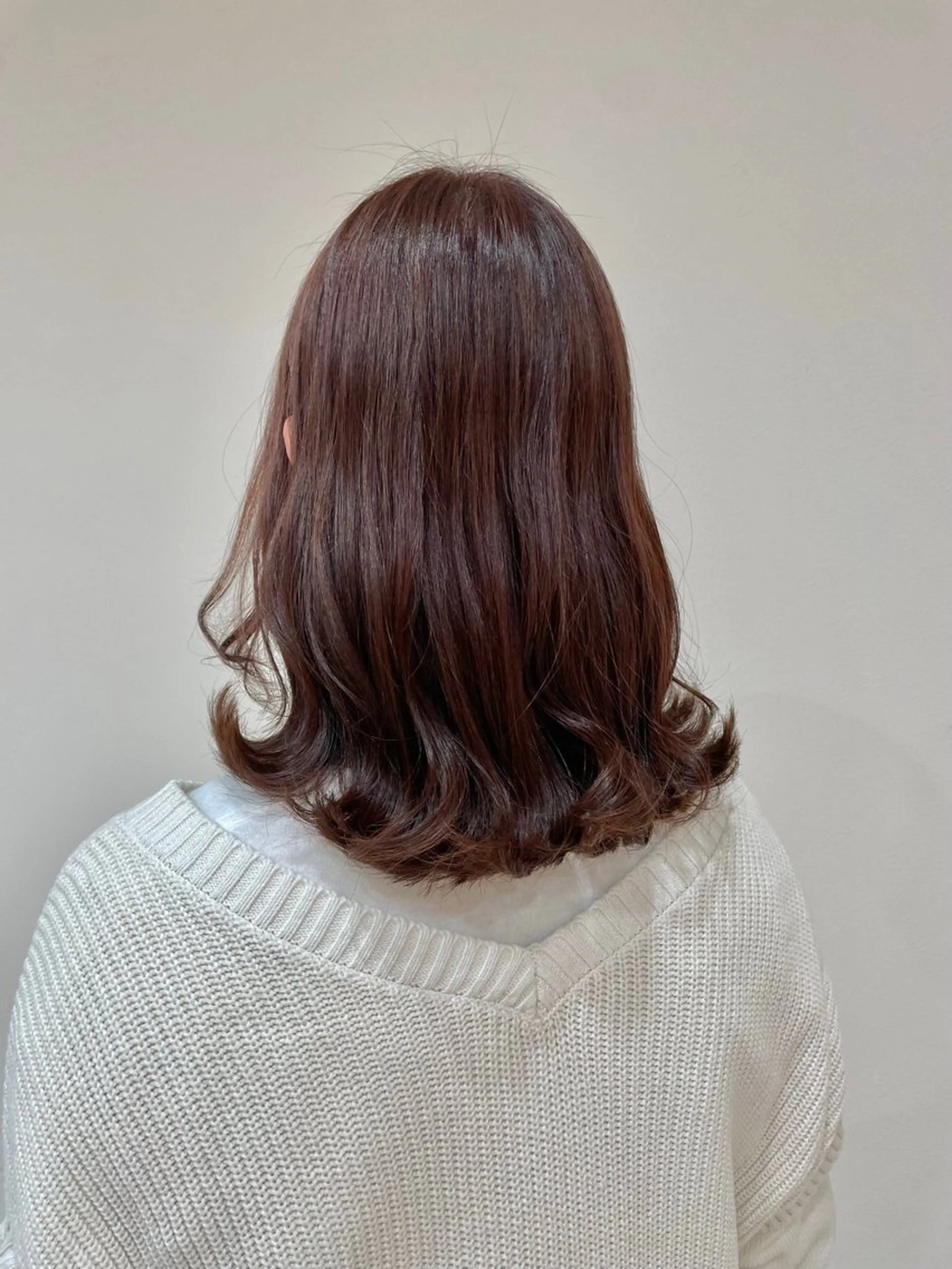 ミディアム カット ヘアカラー トリートメント ベージュカラー🧸/ 松崎/東区/高橋理沙のヘアスタイル