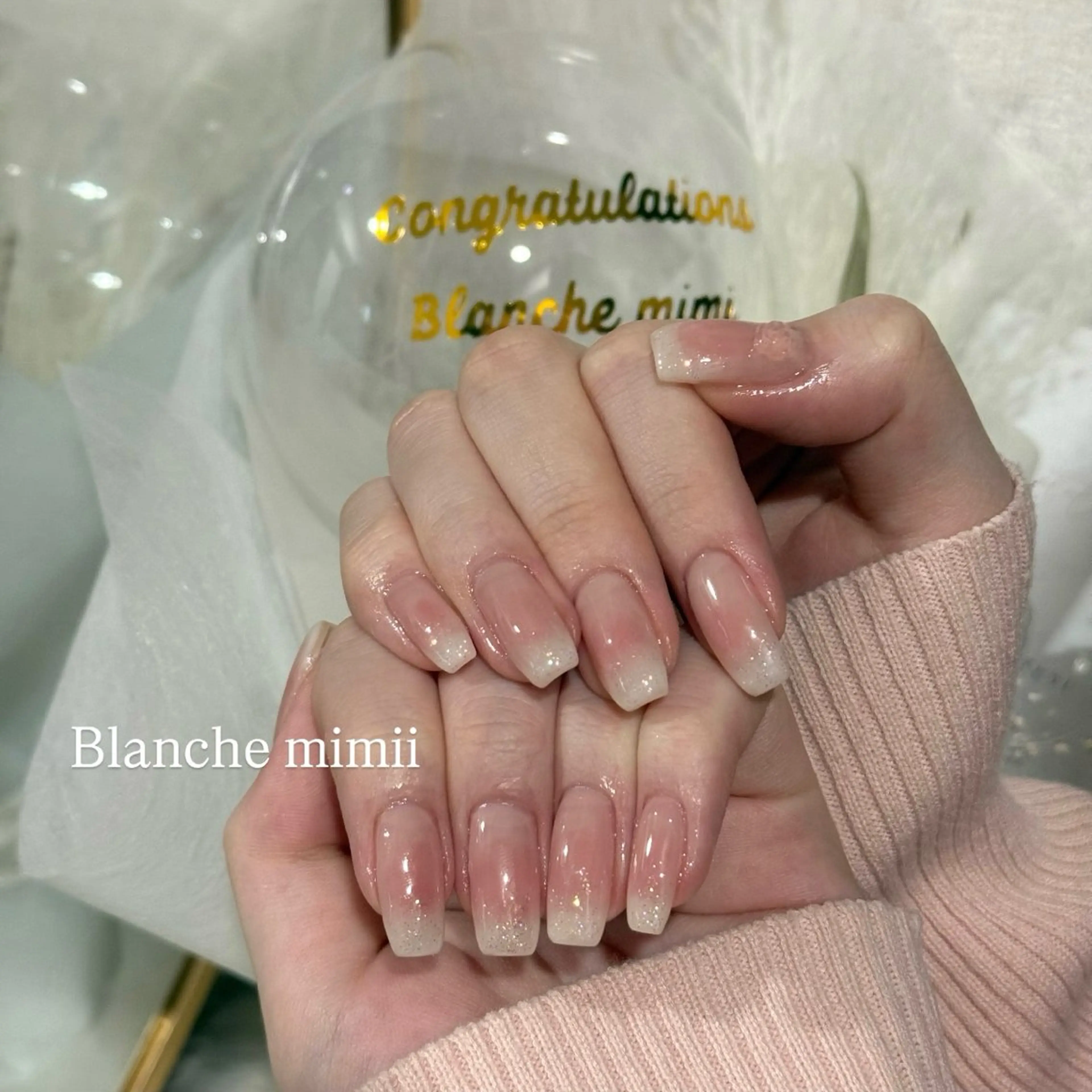 ネイル チークネイル キラキラネイル ラメ(グリッター) マグネットネイル ハンドネイル Blanche　mimii所属・Blanche Ayaのネイルデザイン