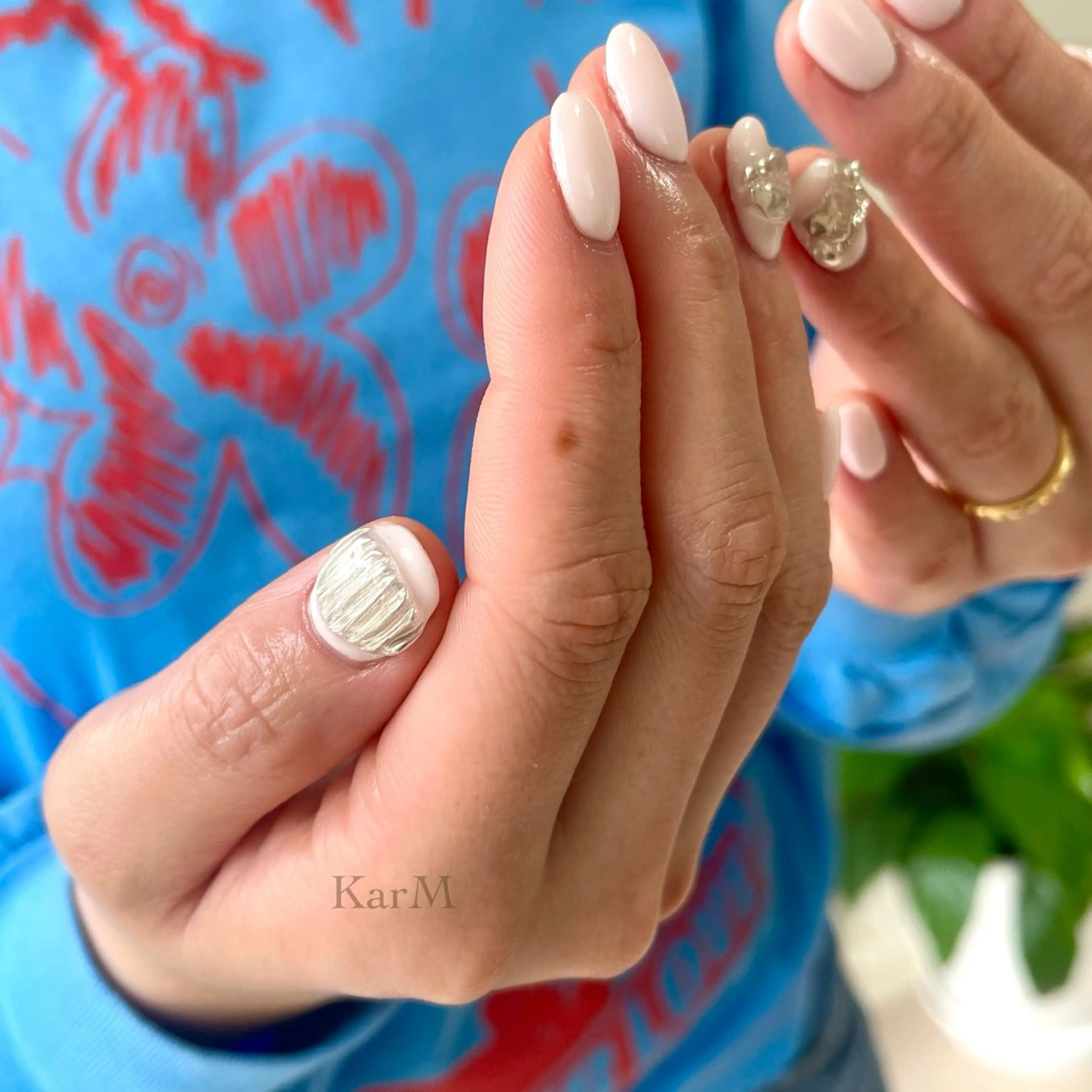 ネイル アートネイル オーロラネイル チークネイル フレンチネイル 韓国ネイル ハンドネイル ogino karinのネイルデザイン