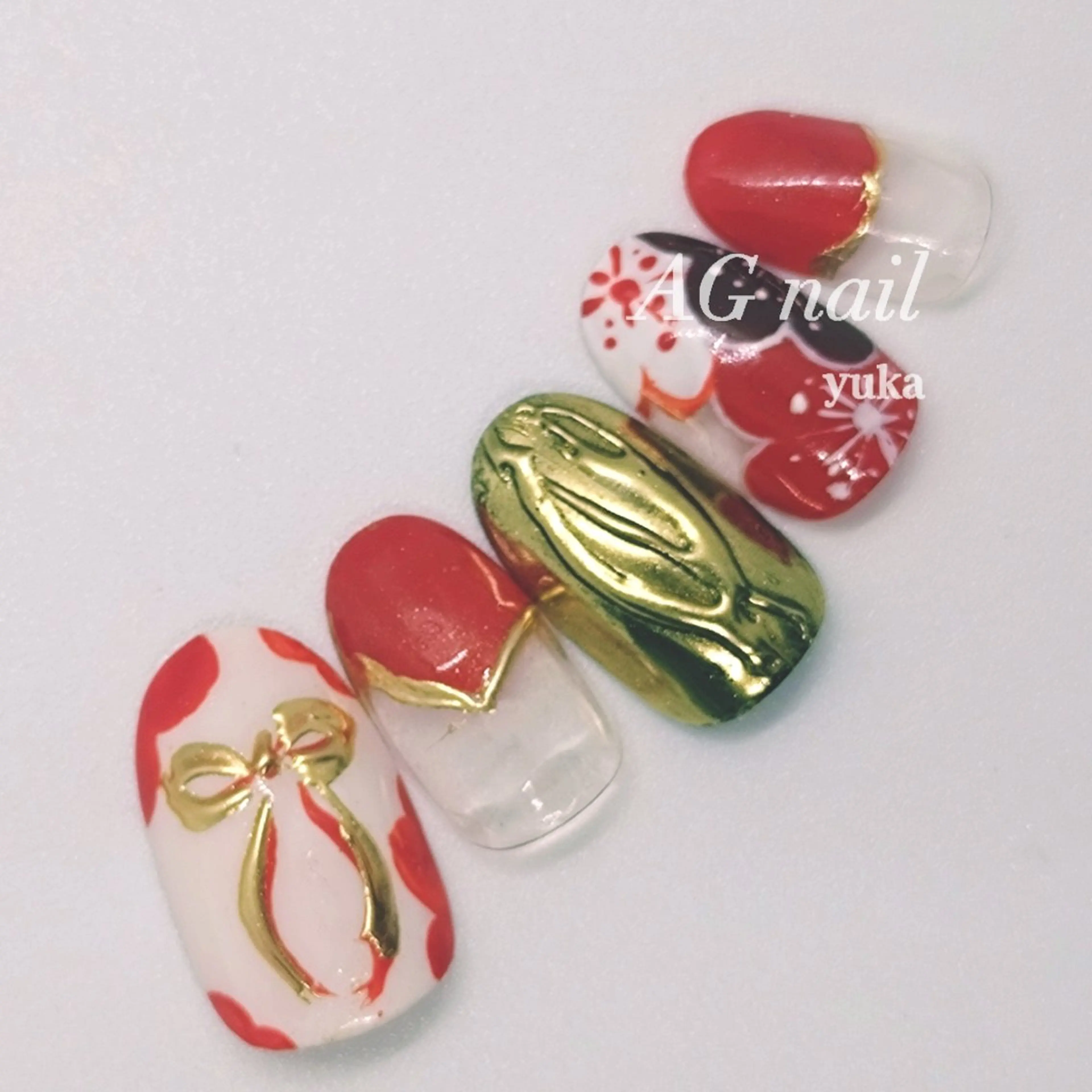 ネイル 成人式 ハンドネイル ハンドケア AG nail 〚　yuka　〛のネイルデザイン