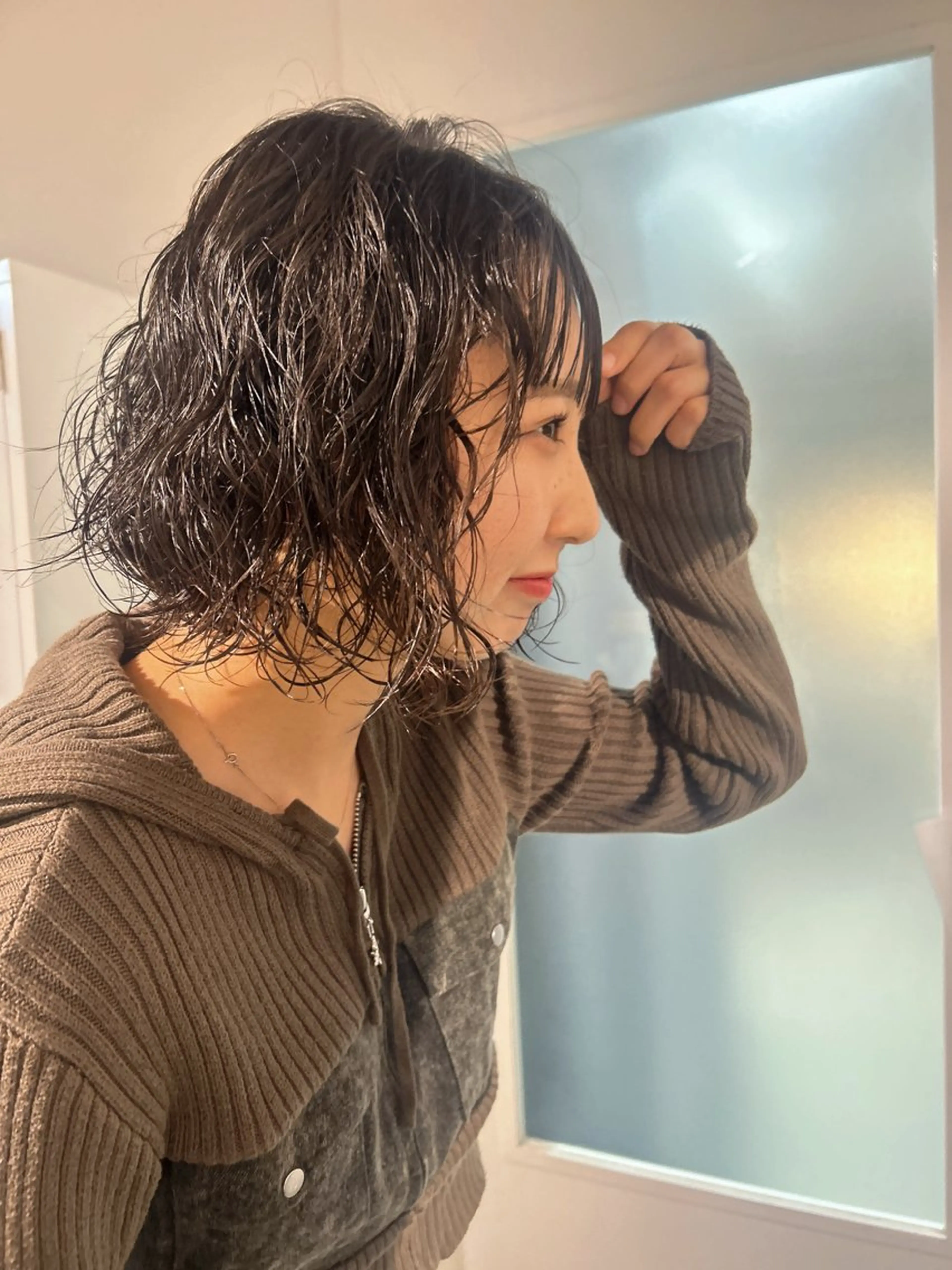 ショート ボブ パーマ 透明感カラー 暖色shihoのヘアスタイル