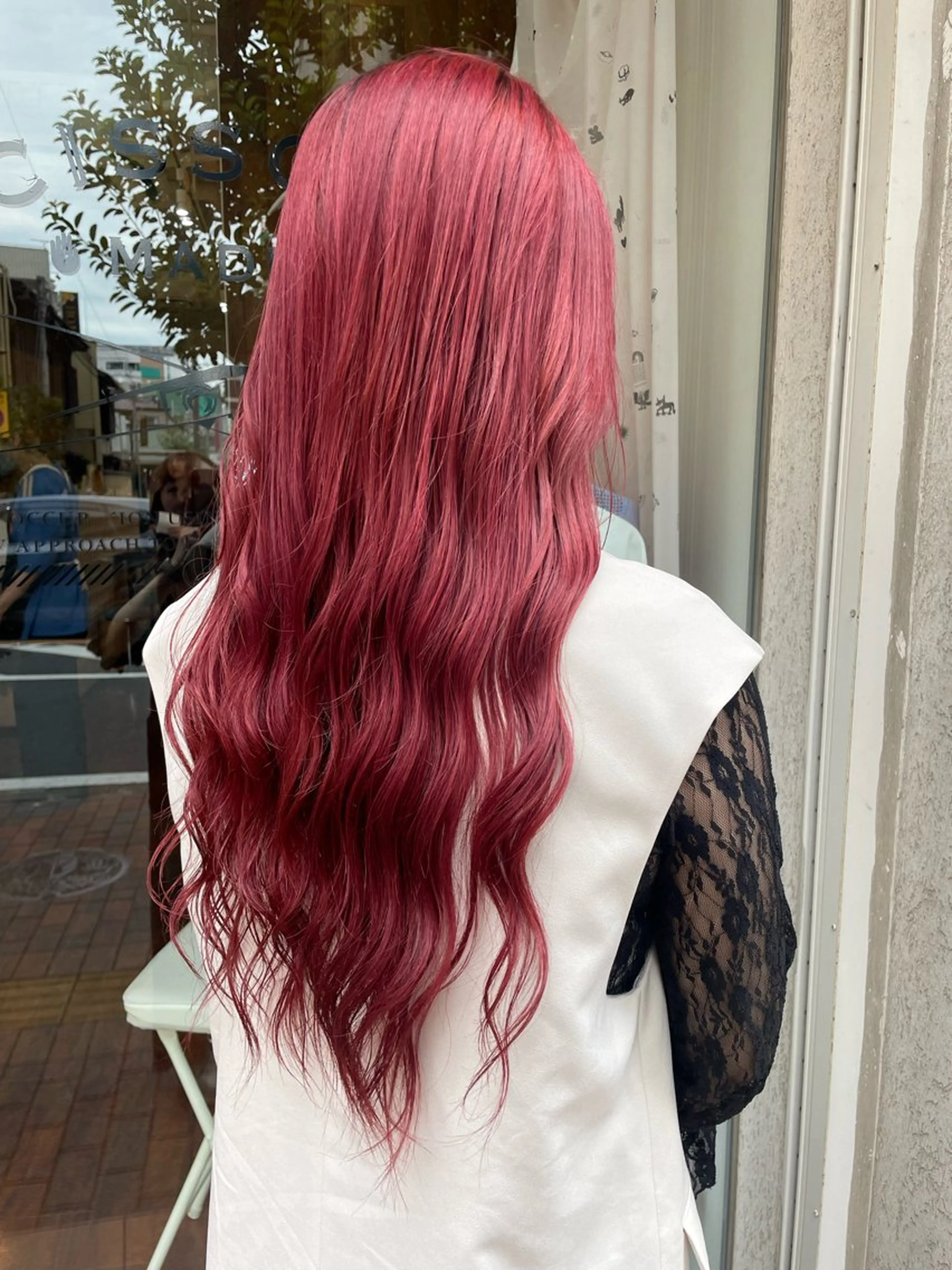 ロング カラー レッドカラー ヘアカラー トリートメント CoCooN 店長 さのえみのヘアスタイル
