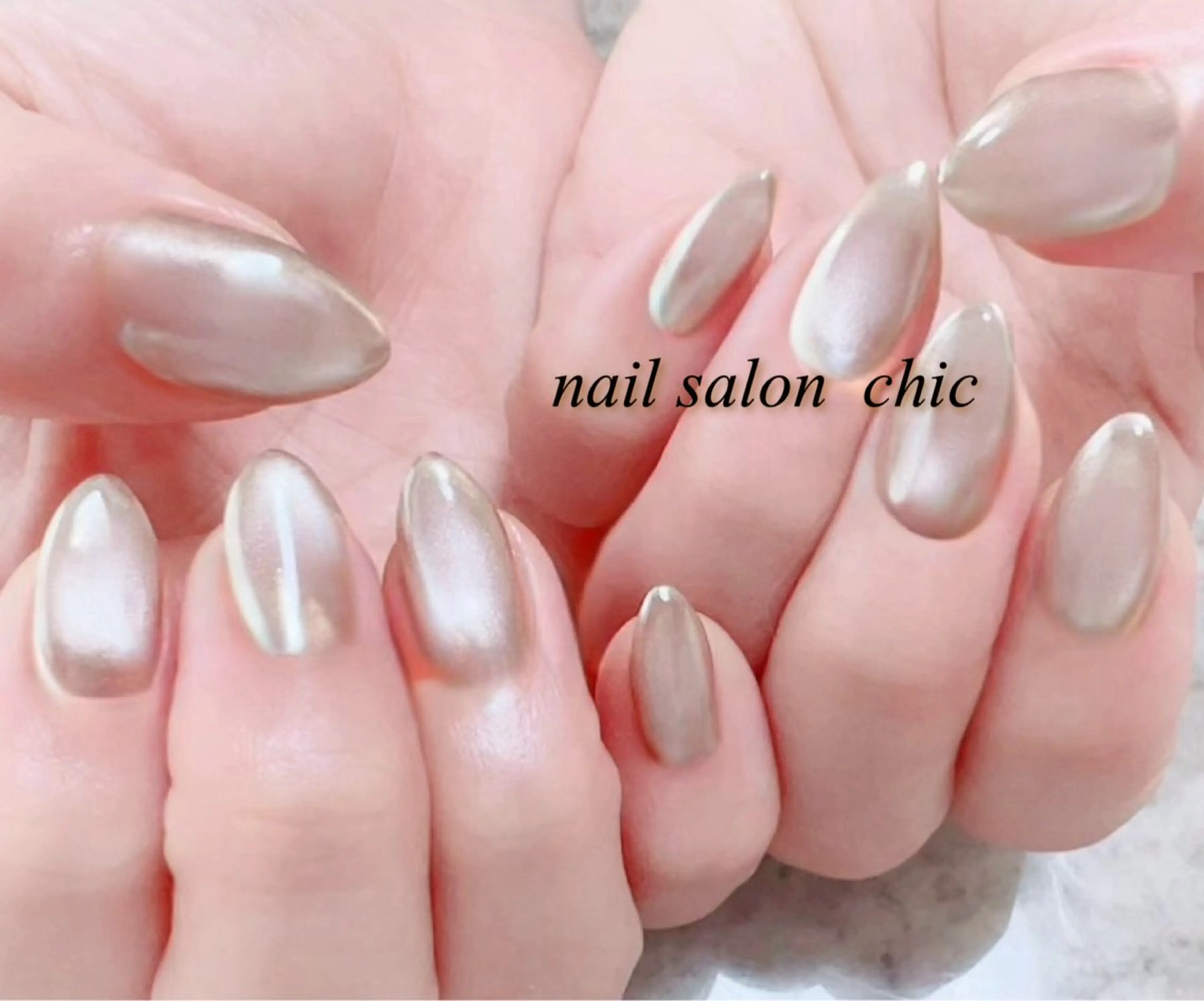 ネイル 氷ネイル・うるうるネイル マグネットネイル ミラーネイル オフィスネイル ワンカラーネイル nail salon chicのネイルデザイン