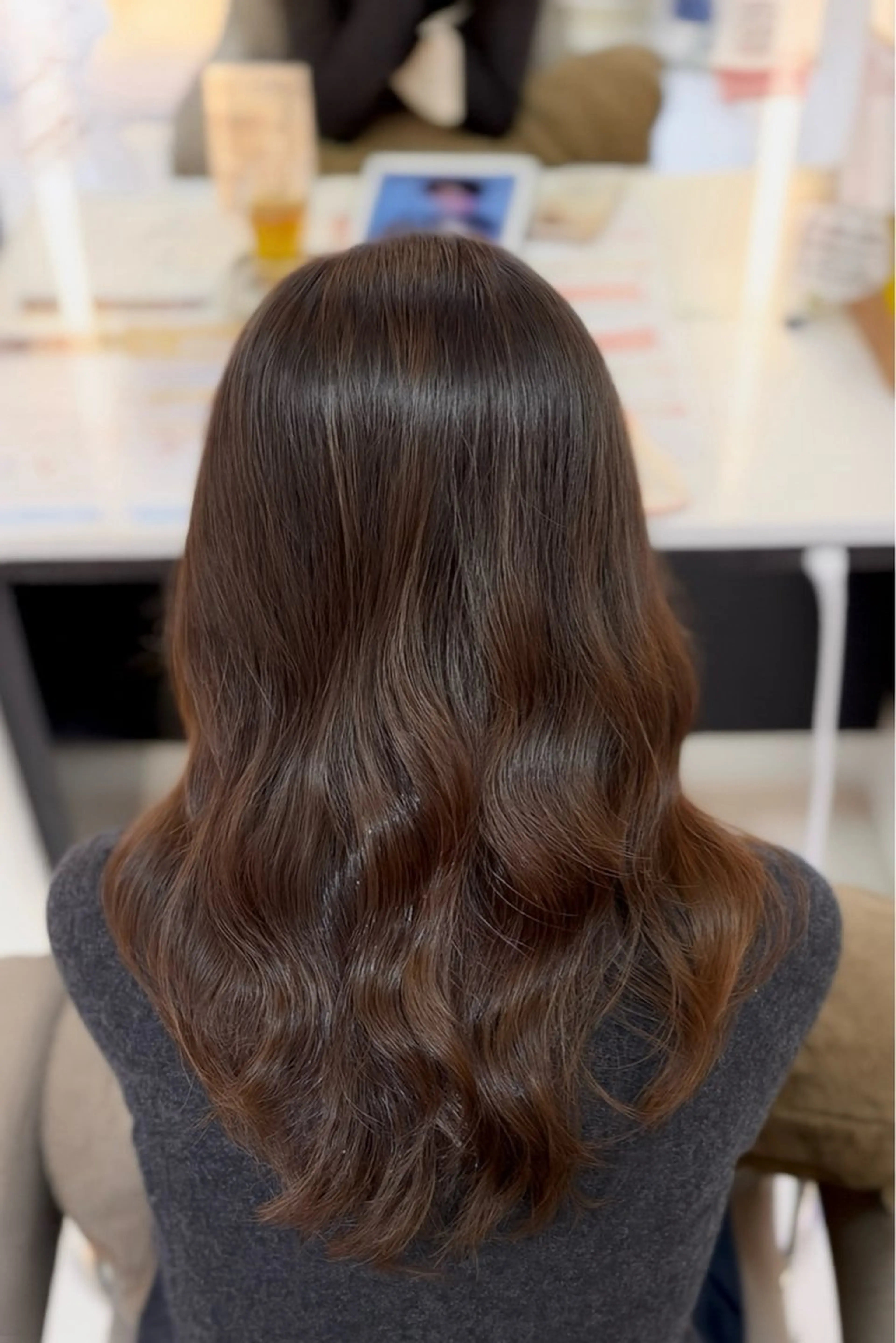 ミディアム ミディアムパーマ カット パーマ 艶カラー/ 韓国レイヤー/ナオのヘアスタイル