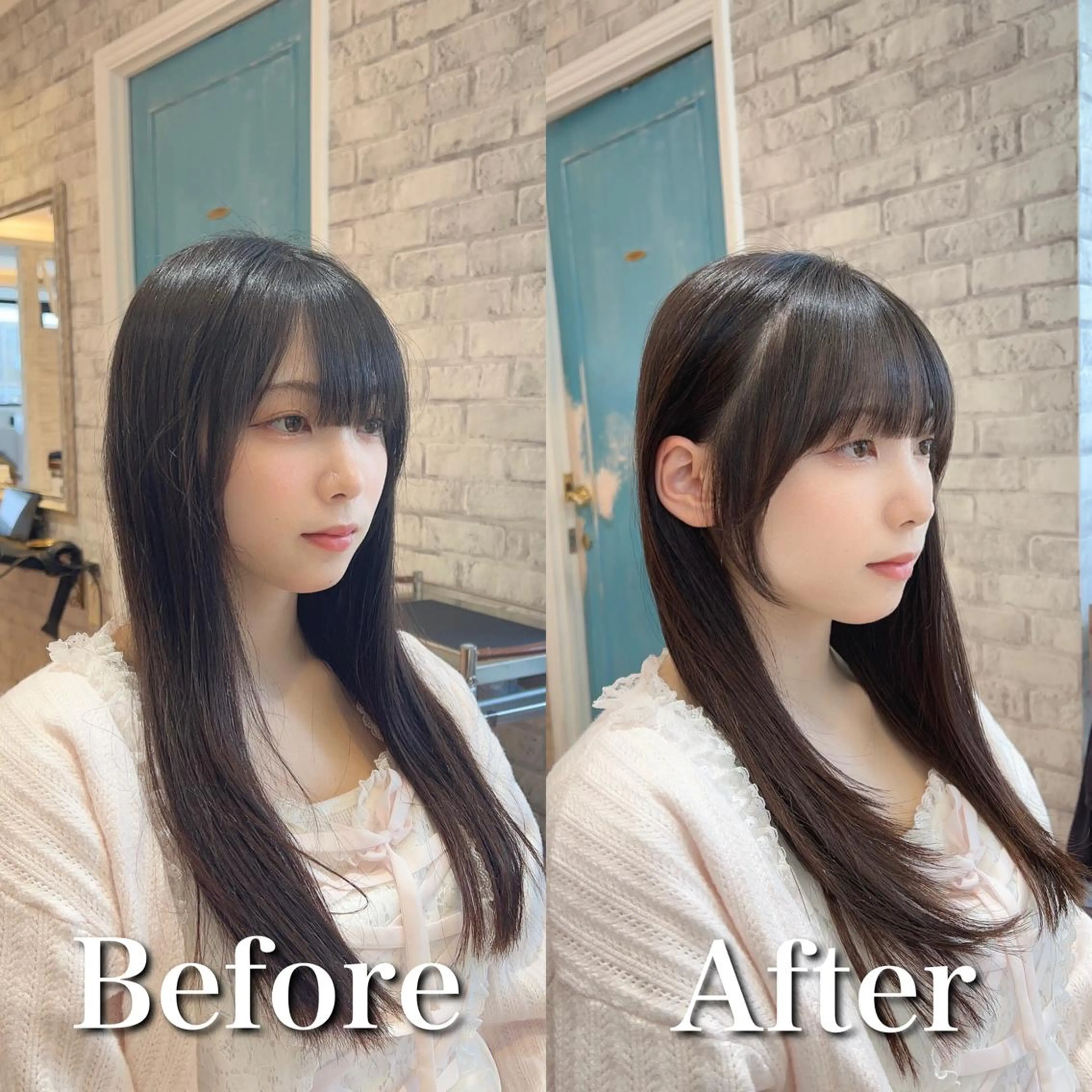 ロング パーマ モテ前髪 タゴメ シンヤのヘアスタイル