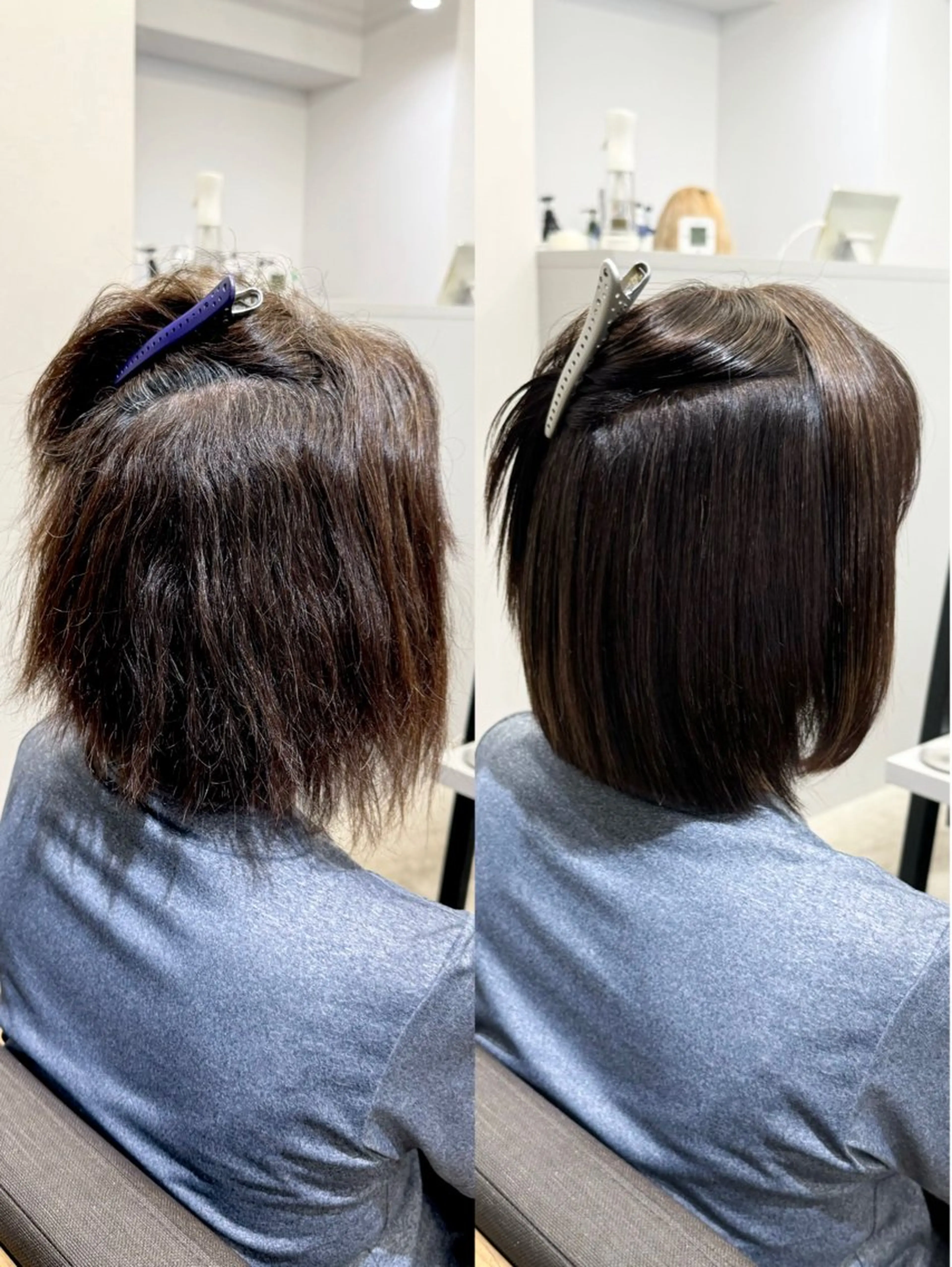 ショート カラー パーマ 髪質改善 縮毛矯正 ストレートパーマ カット ヘアカラー 縮毛矯正 トリートメント 美髪への最善策を貴方 へ✨凄い艶髪✨萩原のヘアスタイル