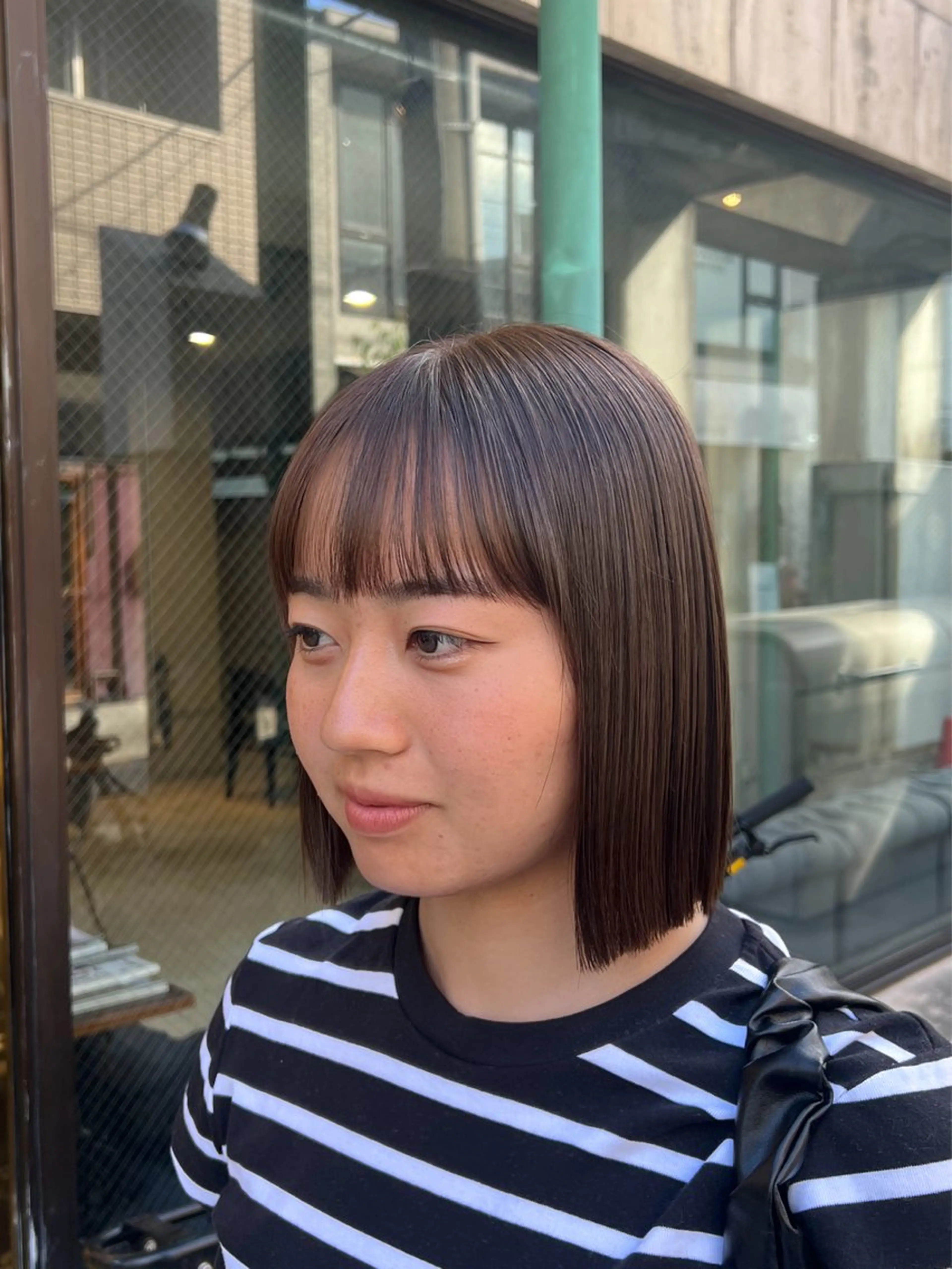 ミディアム カラー ヘアアレンジ 黒髪 透明感カラー 縮毛矯正 カット ヘアカラー 縮毛矯正 トリートメント グレージュ/艶髪矯正 🪐takushiのヘアスタイル