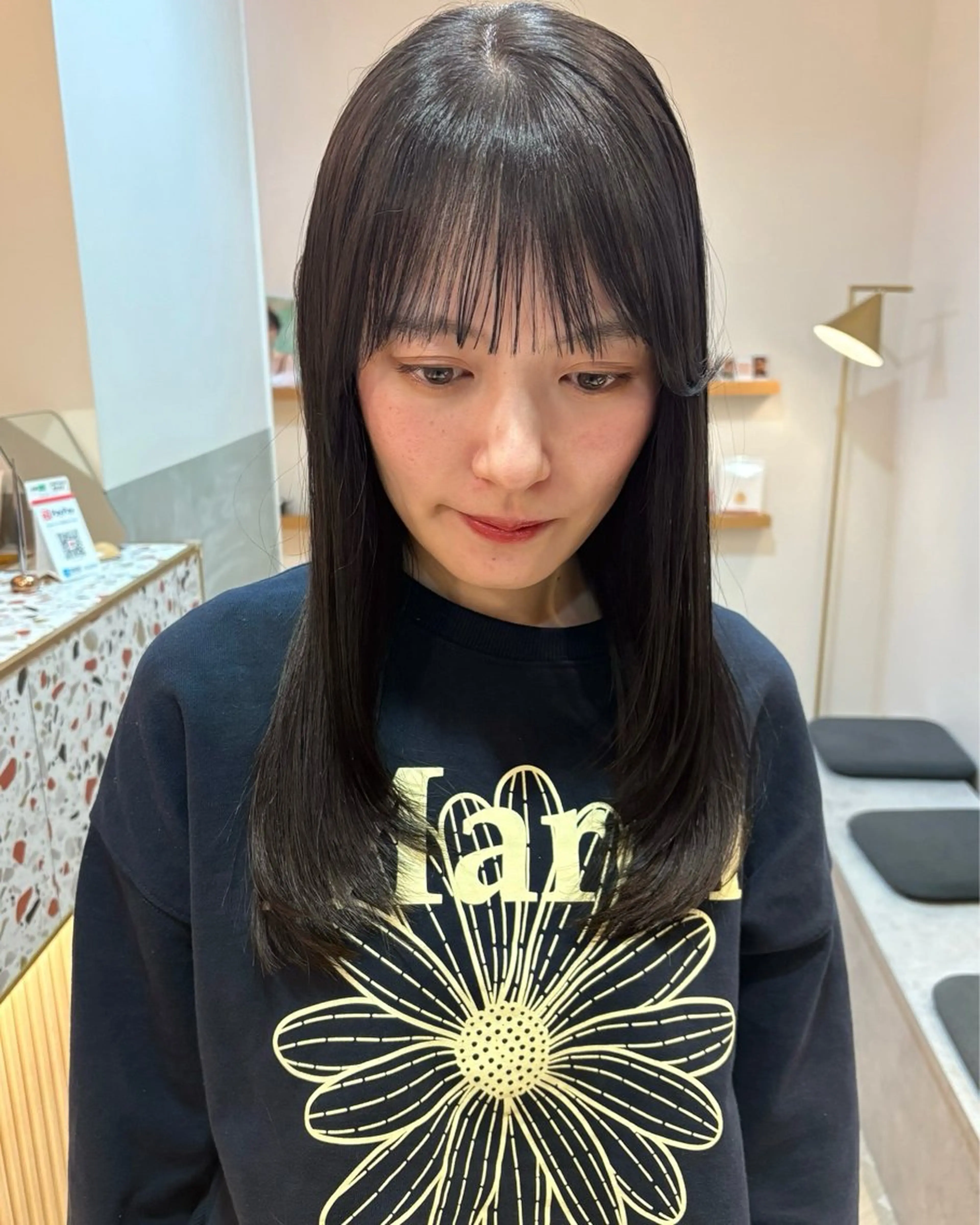 セミロング カット ヘアカラー トリートメント 似合わせ/透明感 /レイヤー/りほ🤍のヘアスタイル