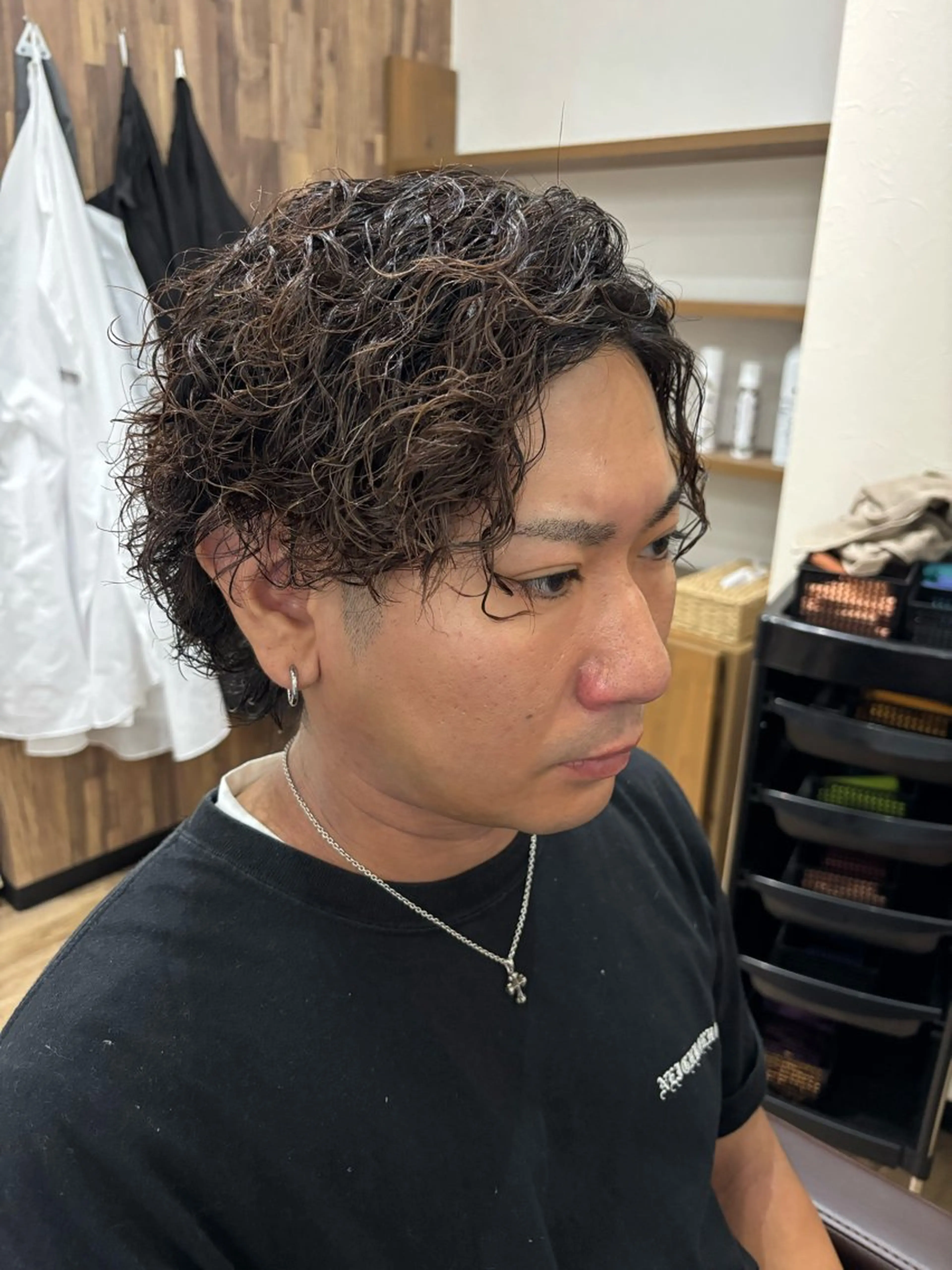ミディアム メンズ ミディアムパーマ メンズパーマ Men's hair Libre Sunny所属・高橋 怜玖のヘアスタイル