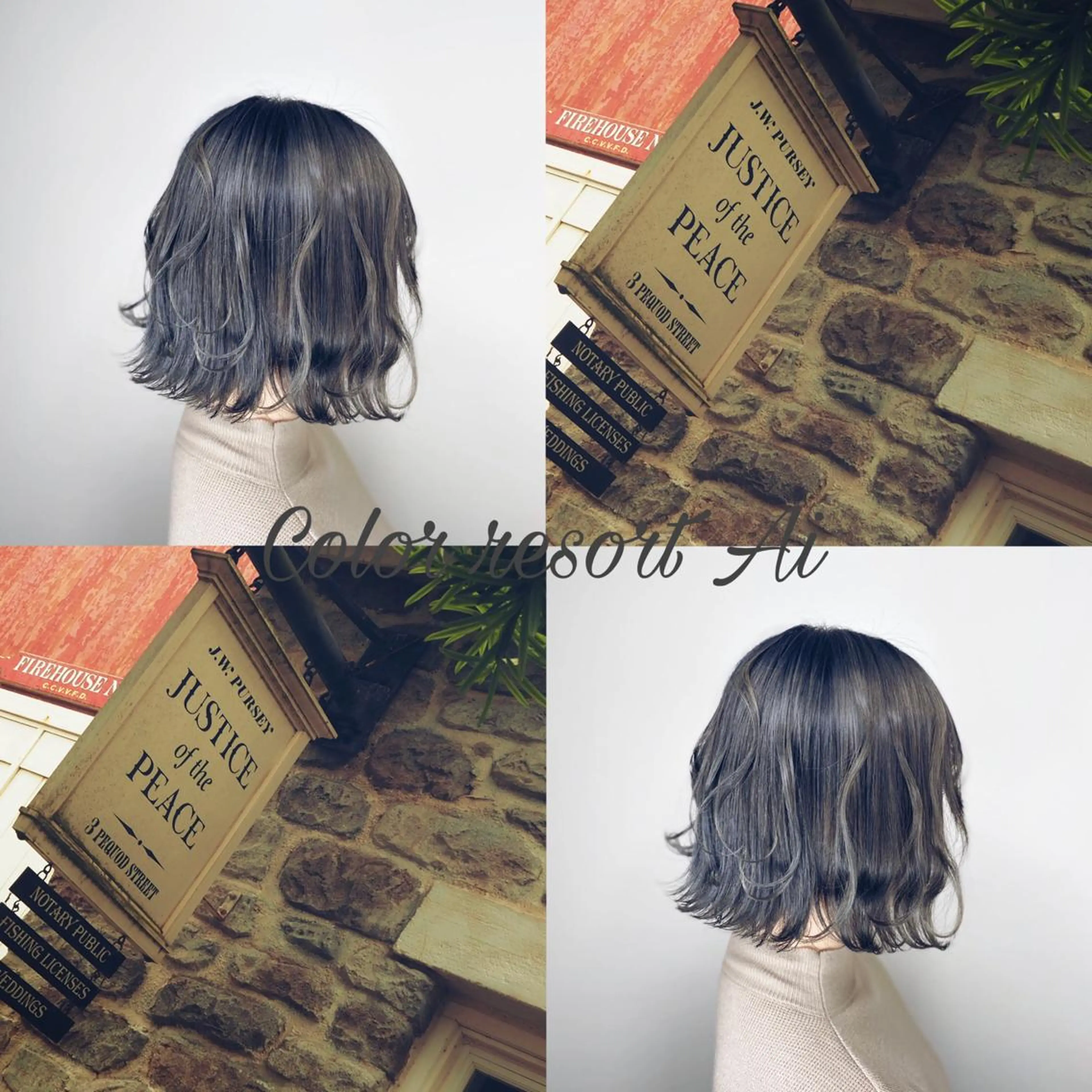 ショート ヘアカラー 透明感カラー 青柳凌平のヘアスタイル