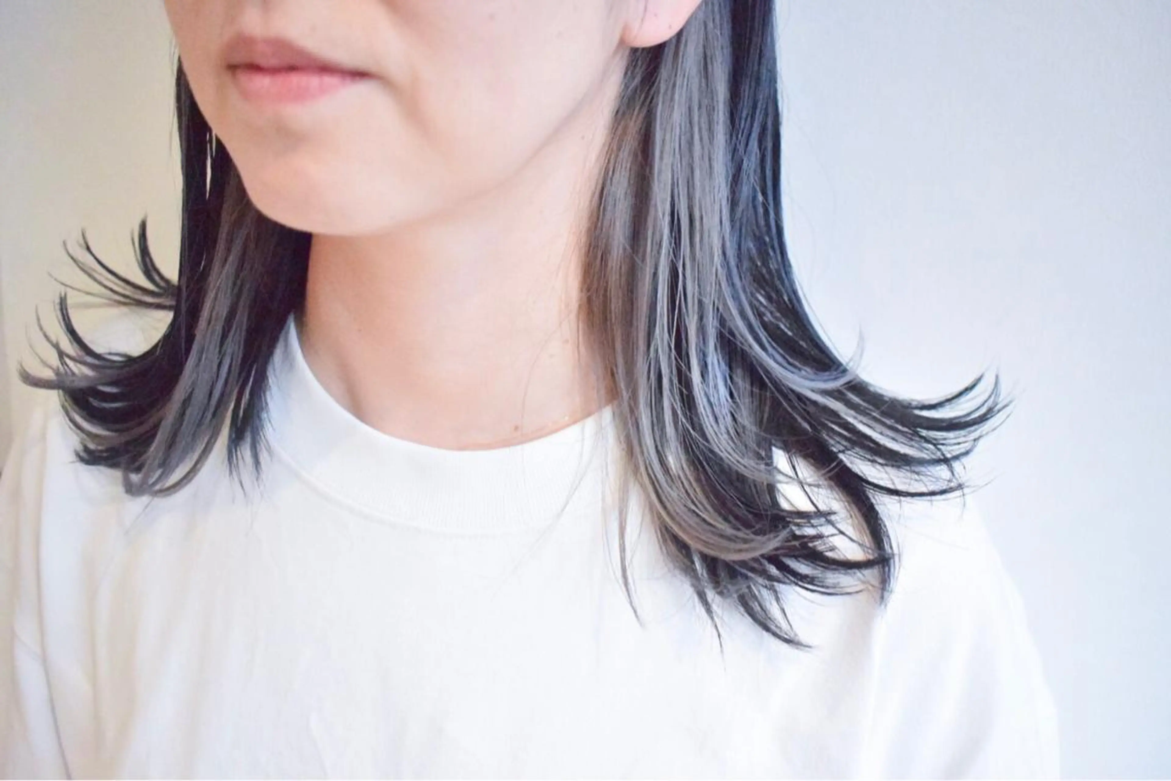 セミロング カラー グレージュ ヘアカラー てんま さやかのヘアスタイル
