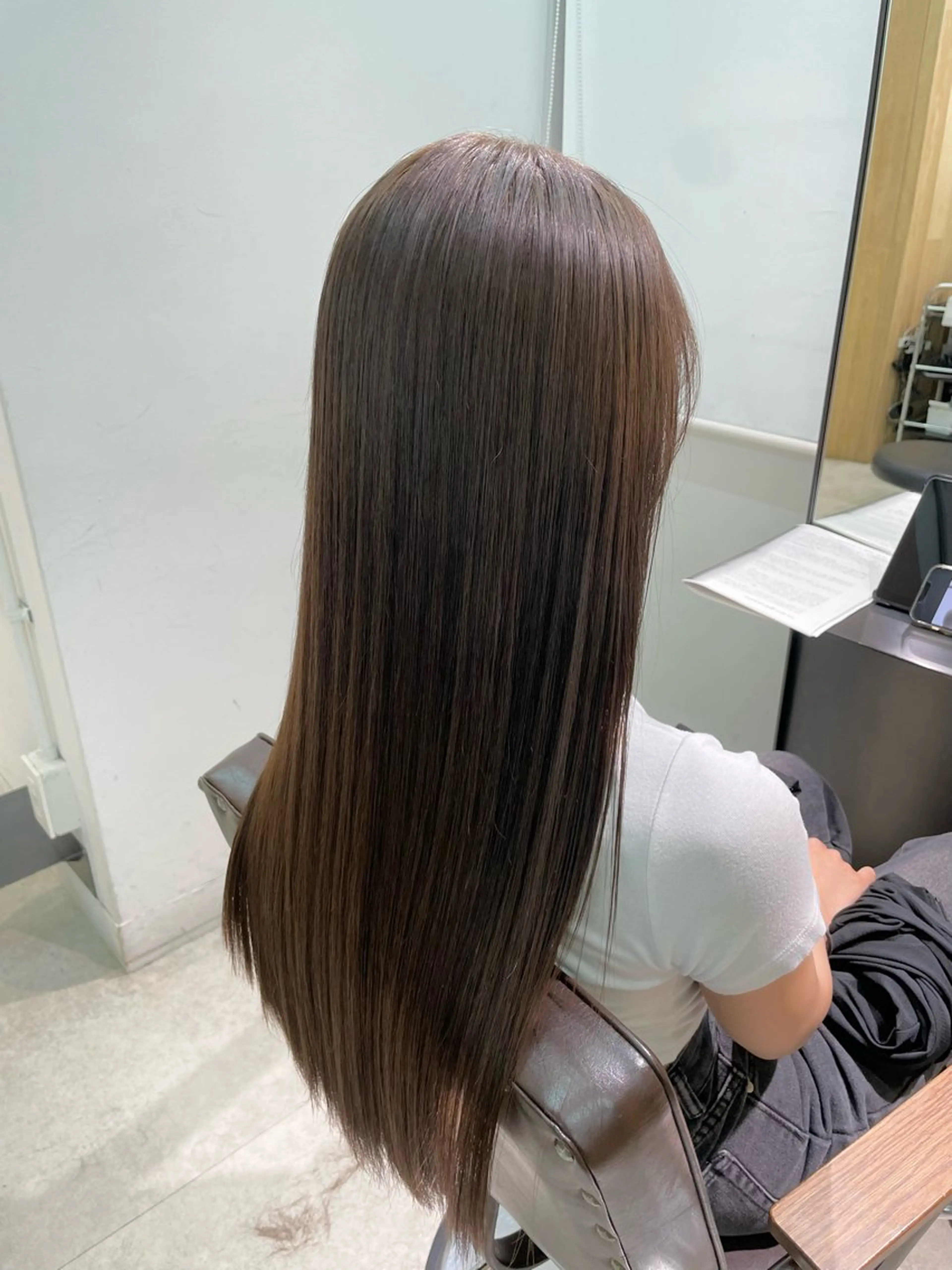 ロング 縮毛矯正 カット 縮毛矯正 🩵縮毛矯正  髪質 改善 ツヤ髪🩵のヘアスタイル