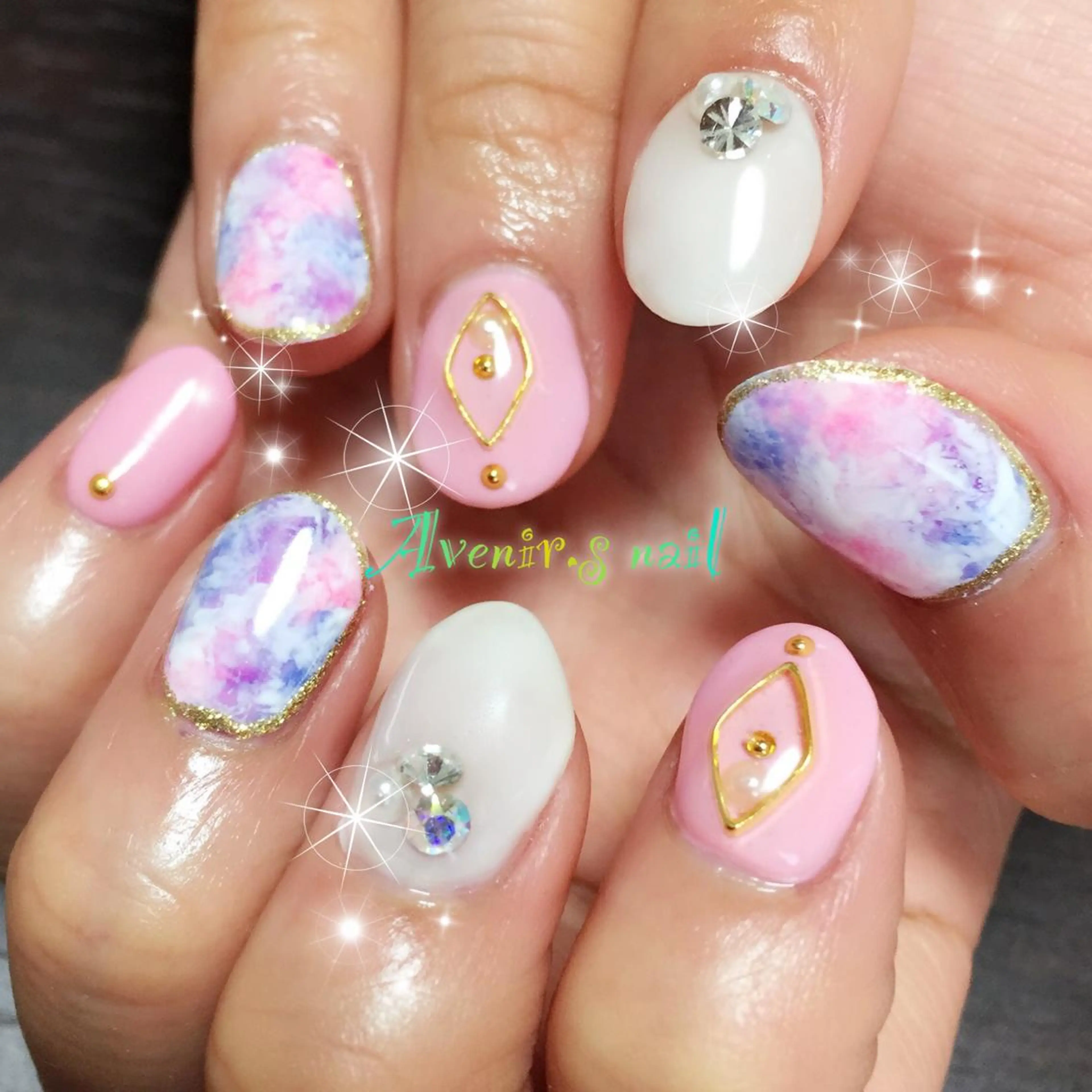 ネイル 大理石ネイル(マーブル) ストーンネイル Home Salon Avenir.のネイルデザイン