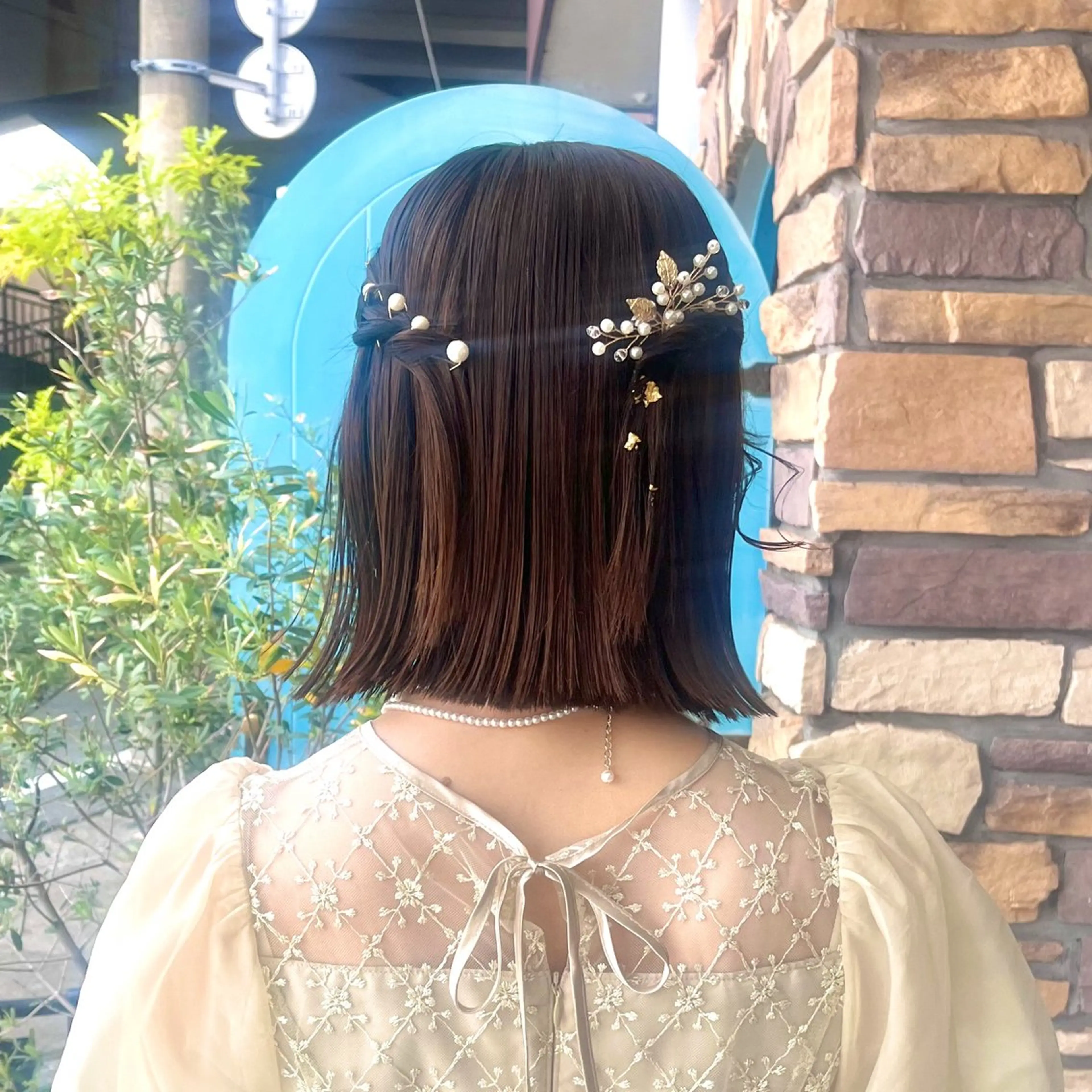 ショート ヘアアレンジ ボブ ヘアセット 伊藤 玲衣のヘアスタイル