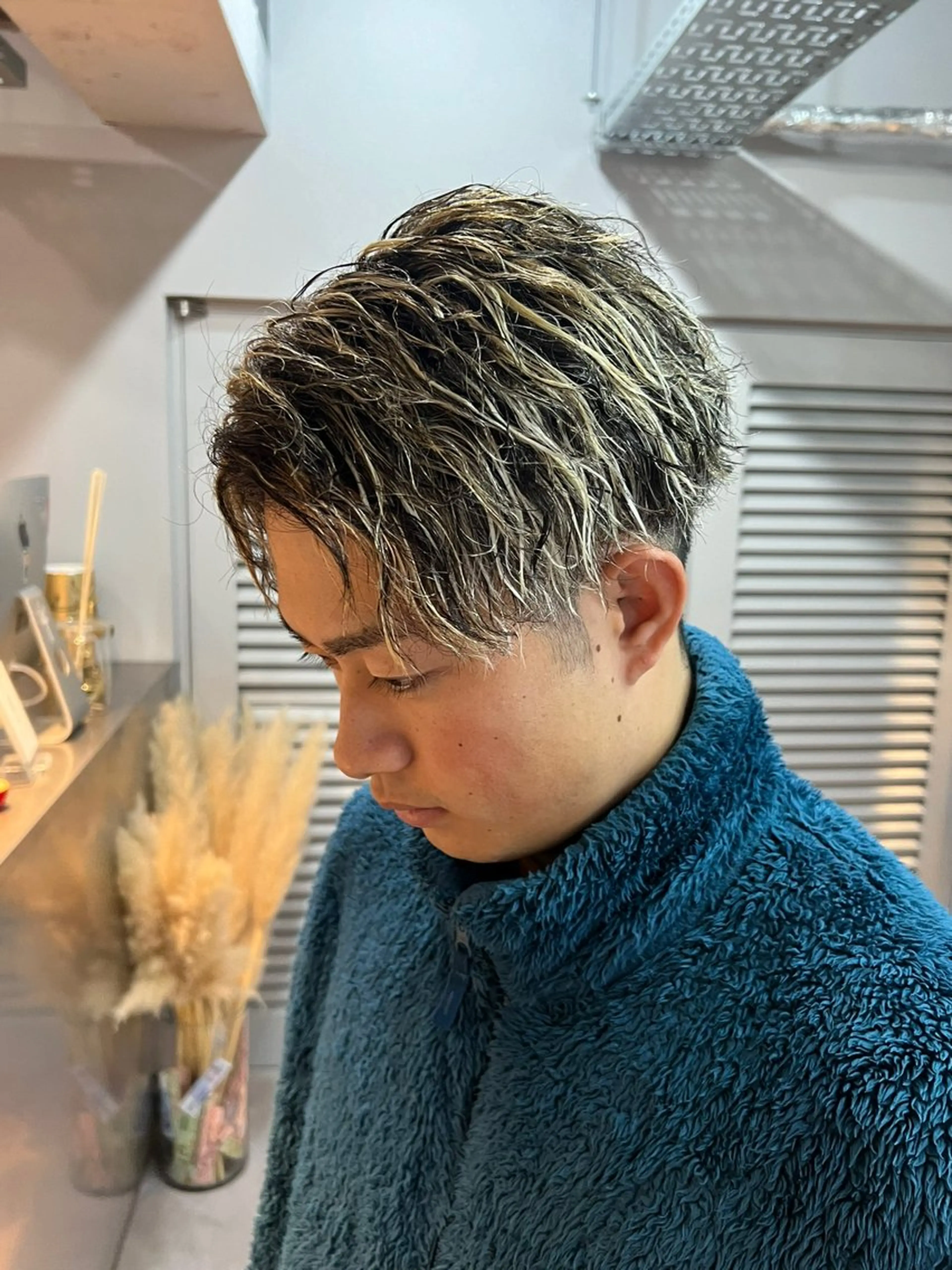 カラー パーマ メンズ カット ヘアカラー パーマ 金子勇希🔥パーマ 比率90%以上🔥のヘアスタイル