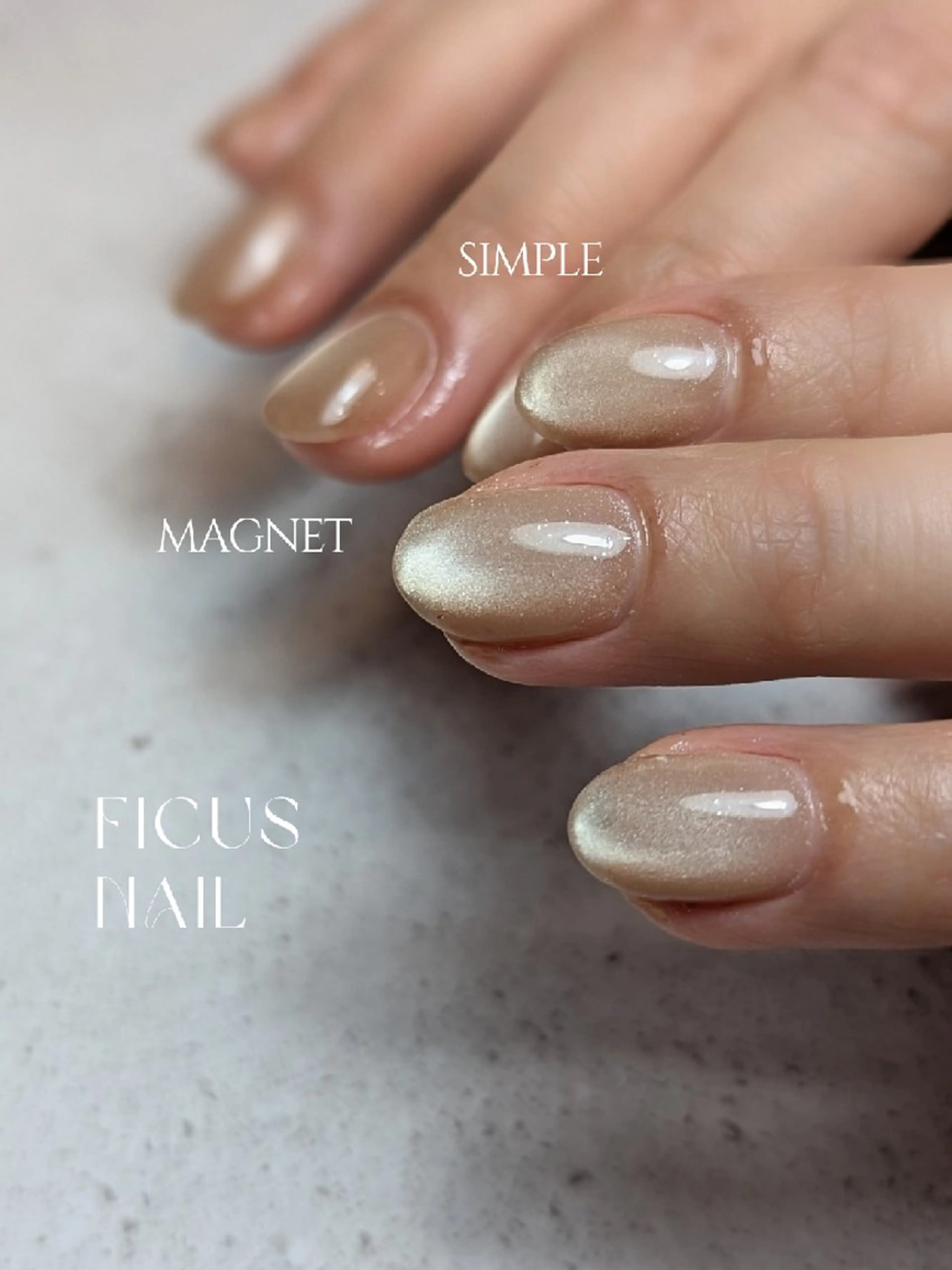 ネイル マグネットネイル オフィスネイル ショートネイル シンプルネイル ハンドネイル ficus nailのネイルデザイン
