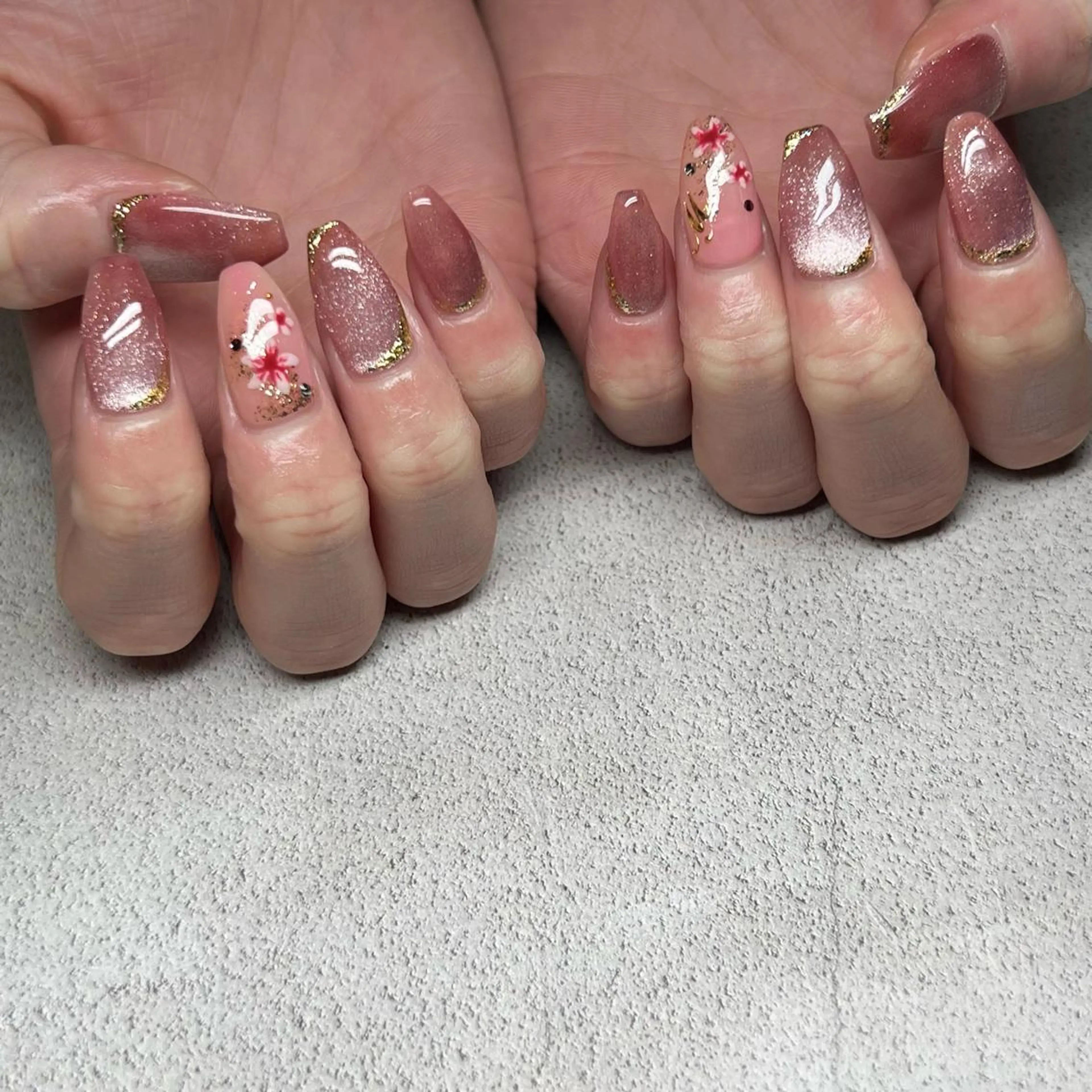 ネイル 桜ネイル ハンドネイル 𝐫𝐚𝐢 𝐧𝐚𝐢𝐥のネイルデザイン