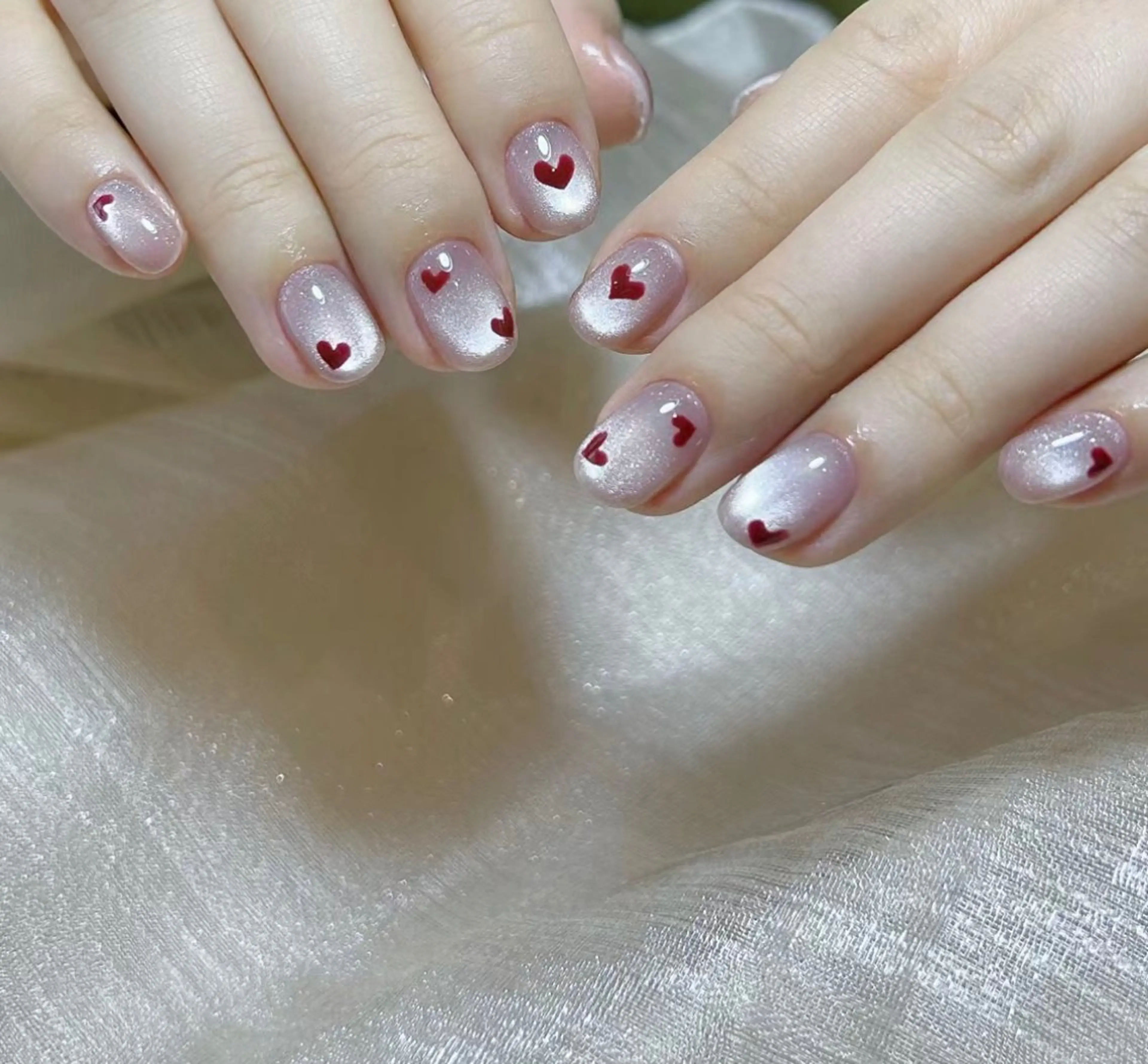 ネイル ハート マグネットネイル 持ち込み ハンドネイル ハンドケア ⭐️Dreamy Nail⭐️のネイルデザイン