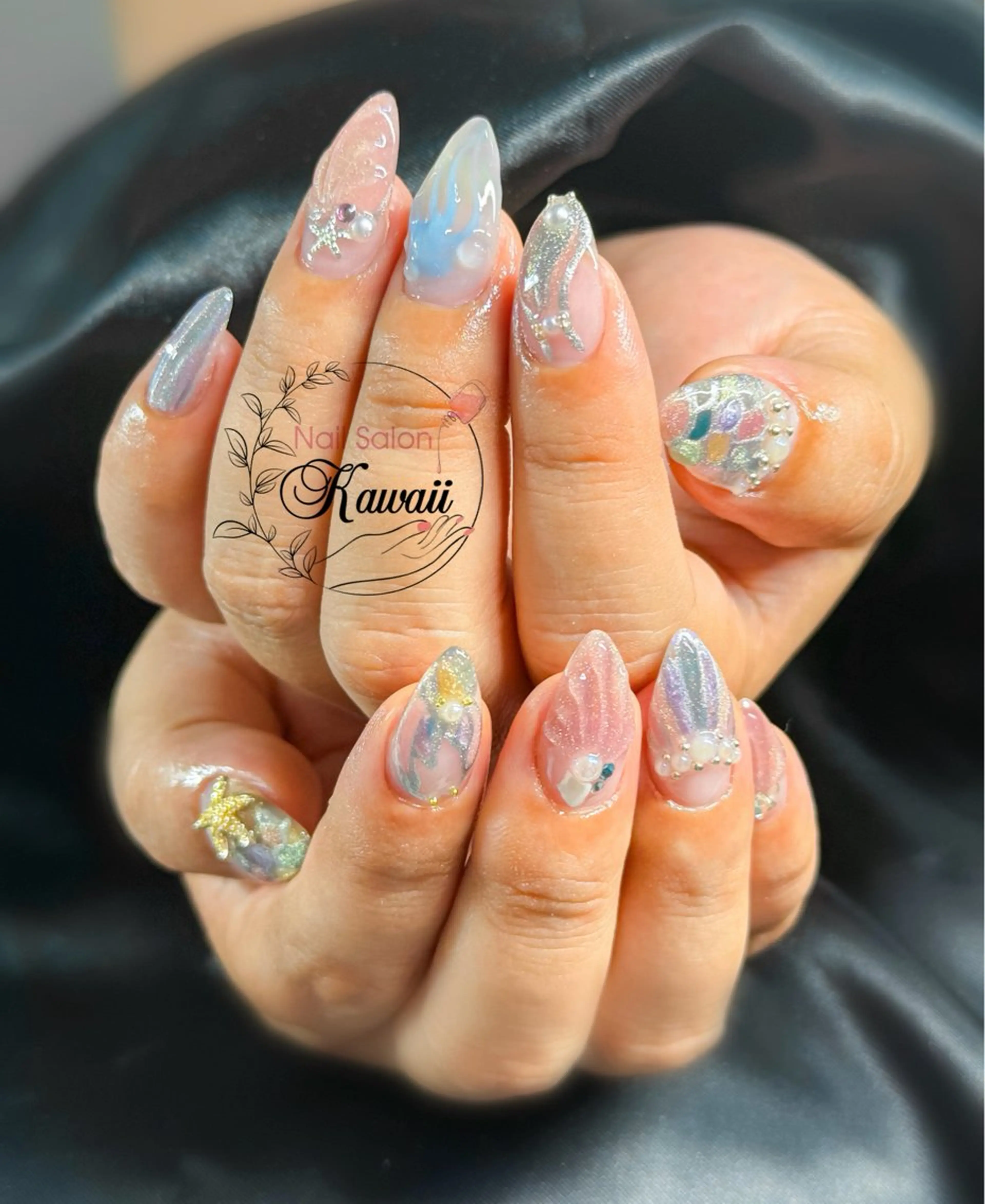 ネイル アートネイル 長さ出し フレンチネイル ジェルネイル 韓国ネイル ハンドネイル Kawaii Nail Salon所属・Kawaii-jp Tomisatoのネイルデザイン