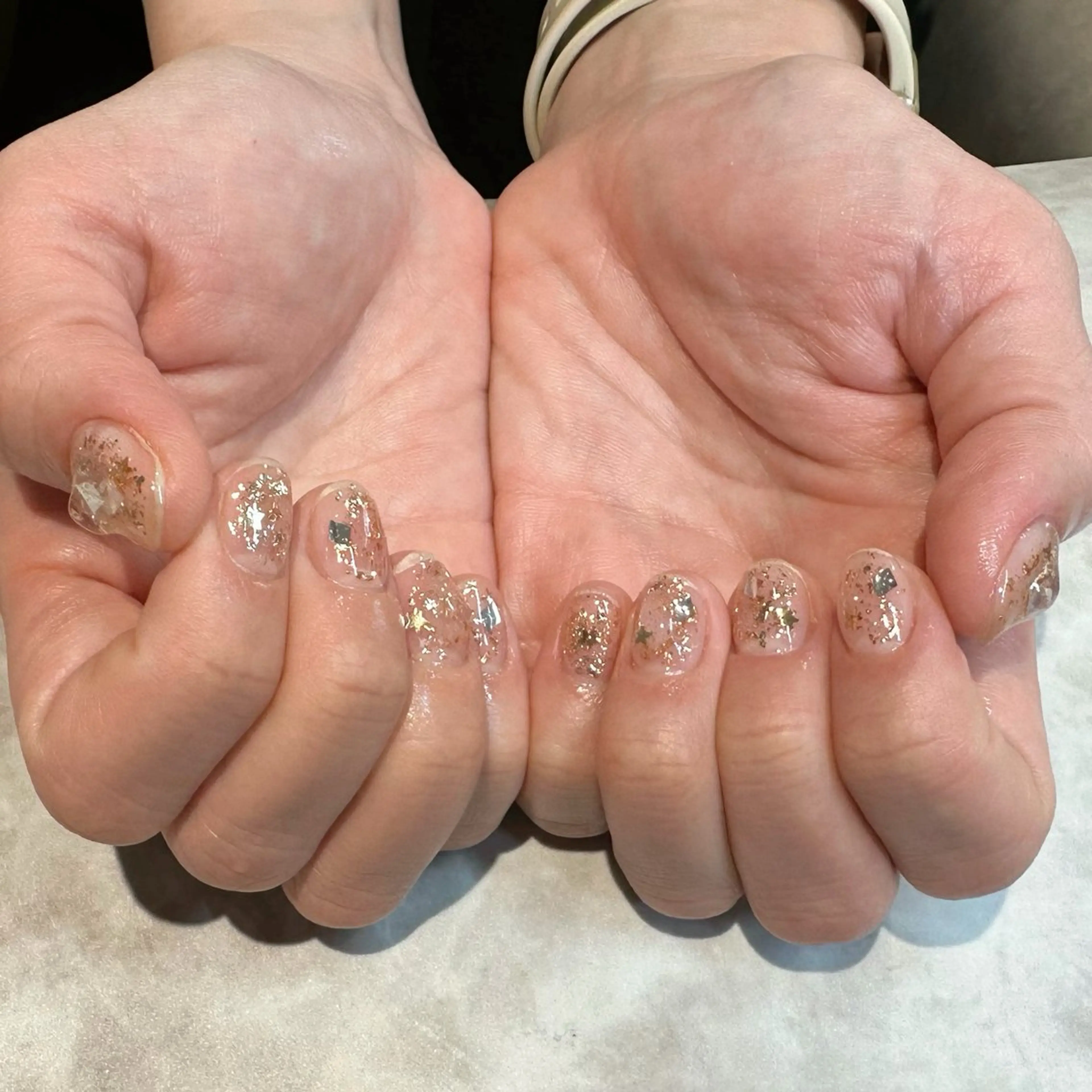 ネイル クリアネイル キラキラネイル ニュアンスネイル erinca nail所属・圦本 有紀のネイルデザイン