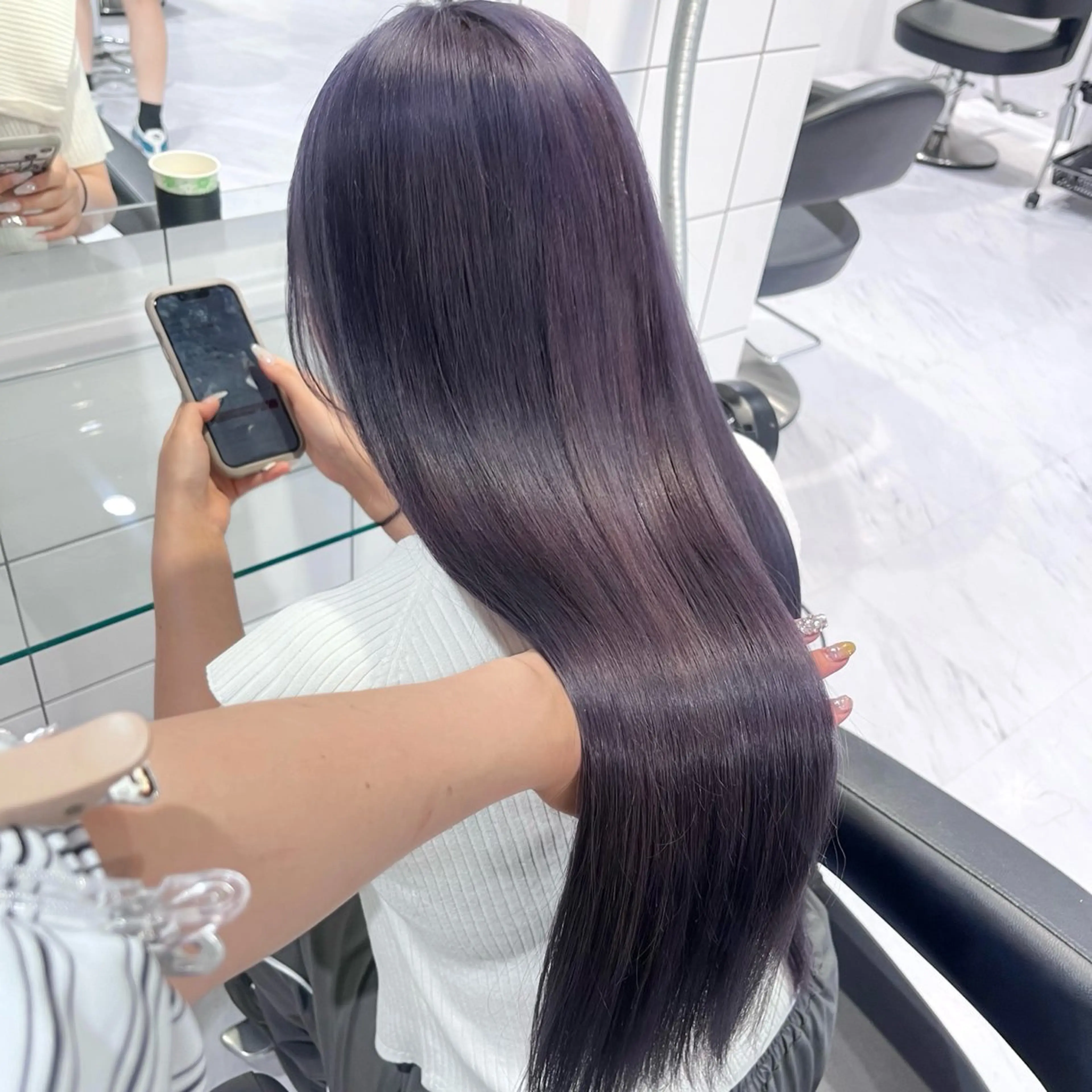 ロング カラー ヘアカラー トリートメント ヘッドスパ ヘアセット 🫧うる艶トレンド 🫧透明感カラーのヘアスタイル