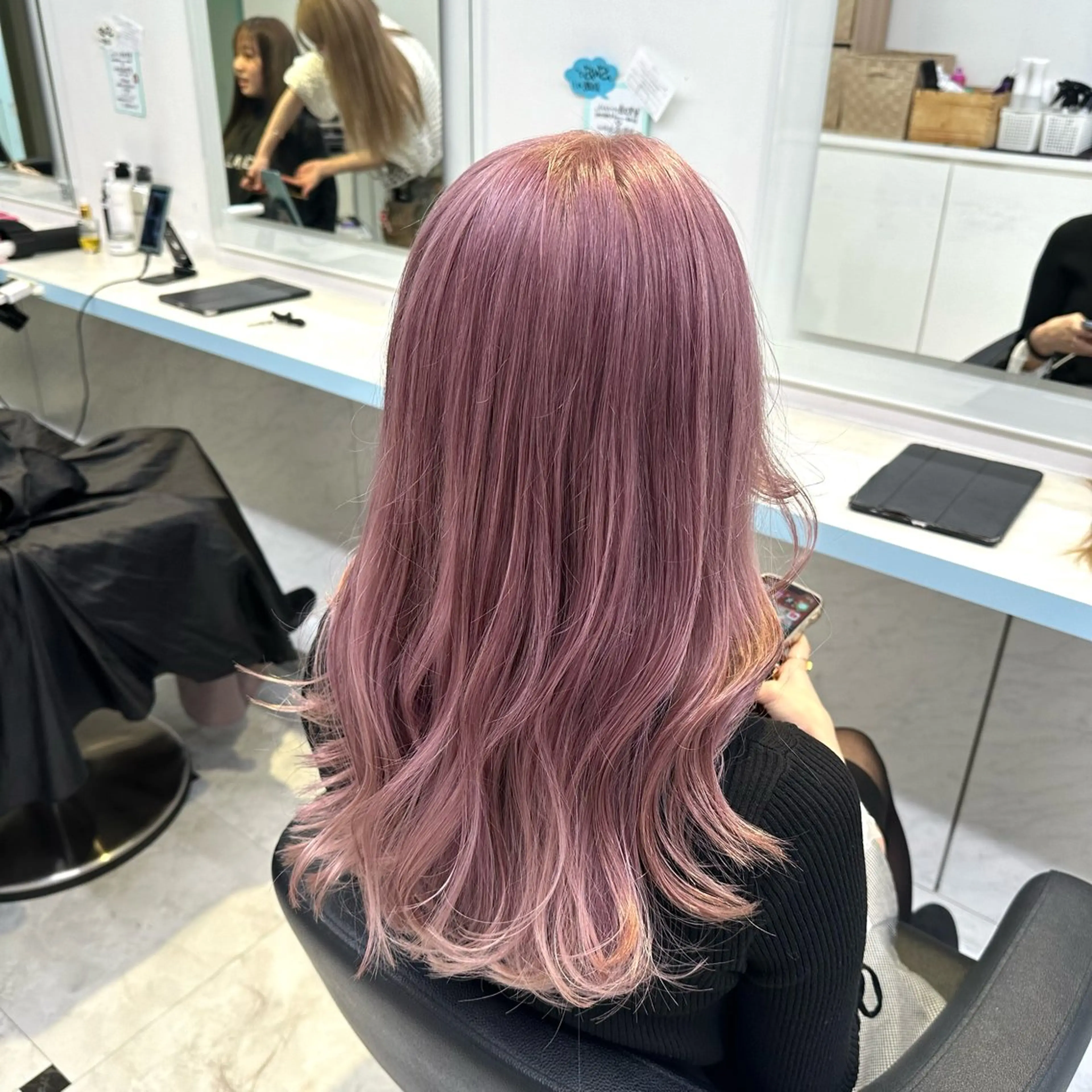 セミロング カラー ヘアカラー トリートメント ヘッドスパ ヘアセット 暖色🩷透明感カラー ♡Maika♡のヘアスタイル