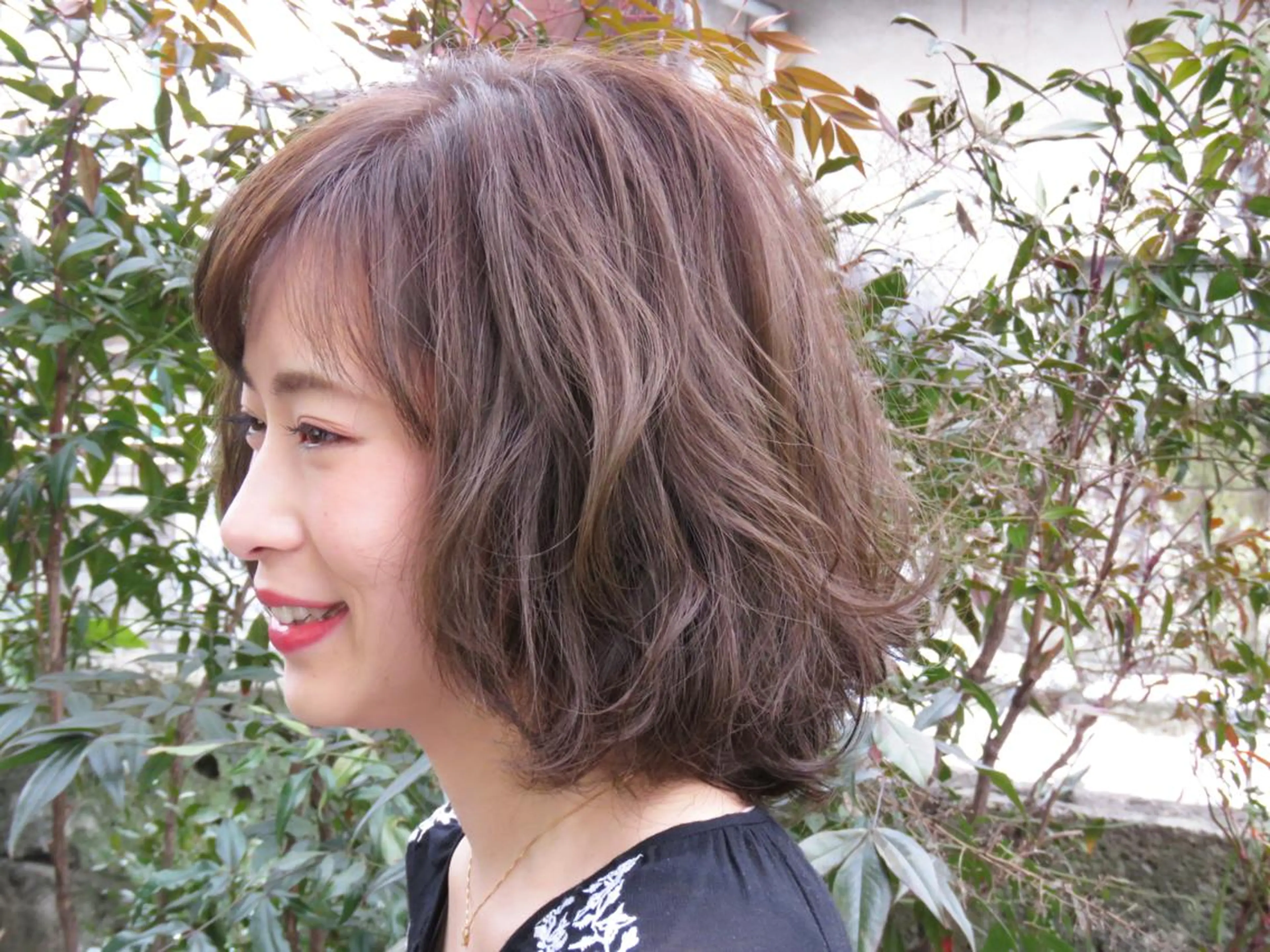 ミディアム ＠kutsu tetsuoのヘアスタイル