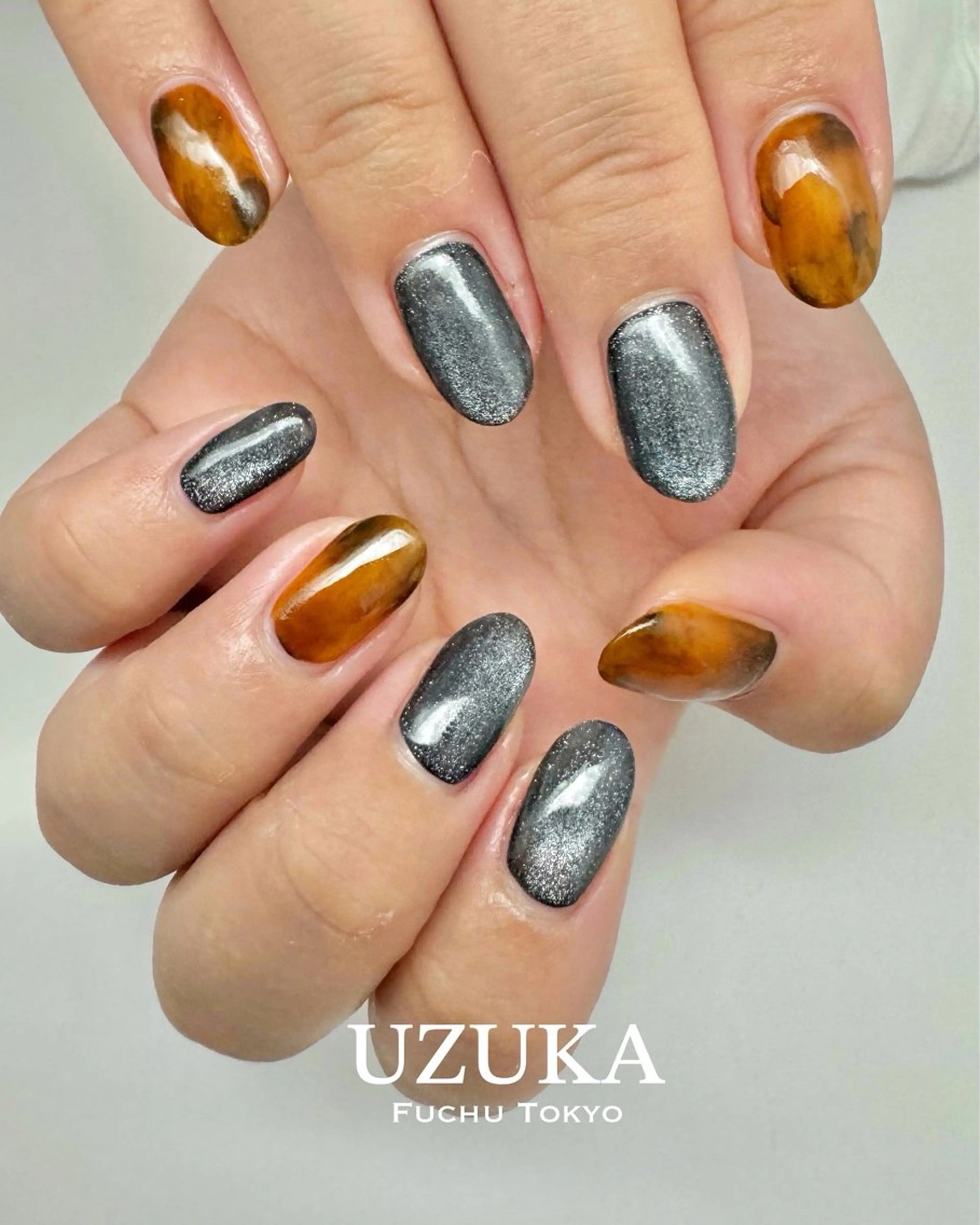 ネイル マグネットネイル ハンドネイル ハンドケア 【nail】 Uzuka🌙のネイルデザイン
