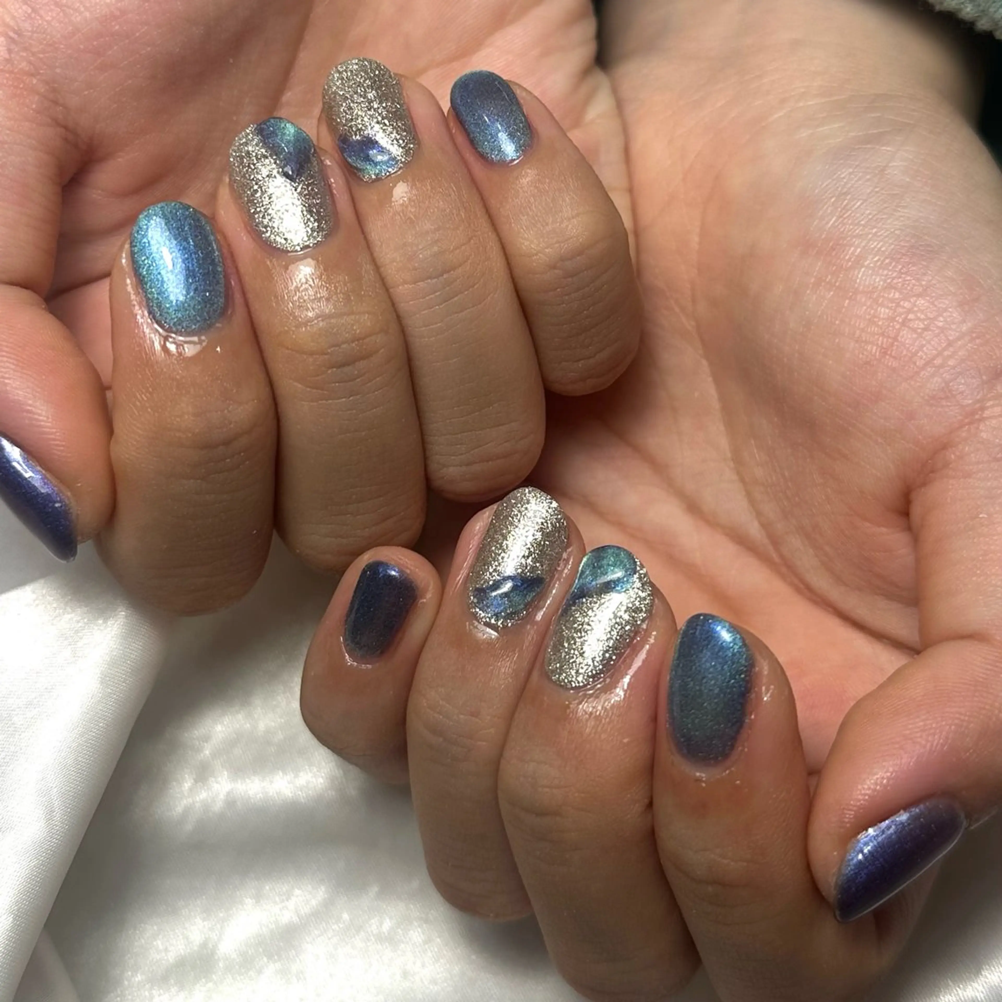ネイル マグネットネイル ぷっくりネイル Ray nail natsu🎀のネイルデザイン