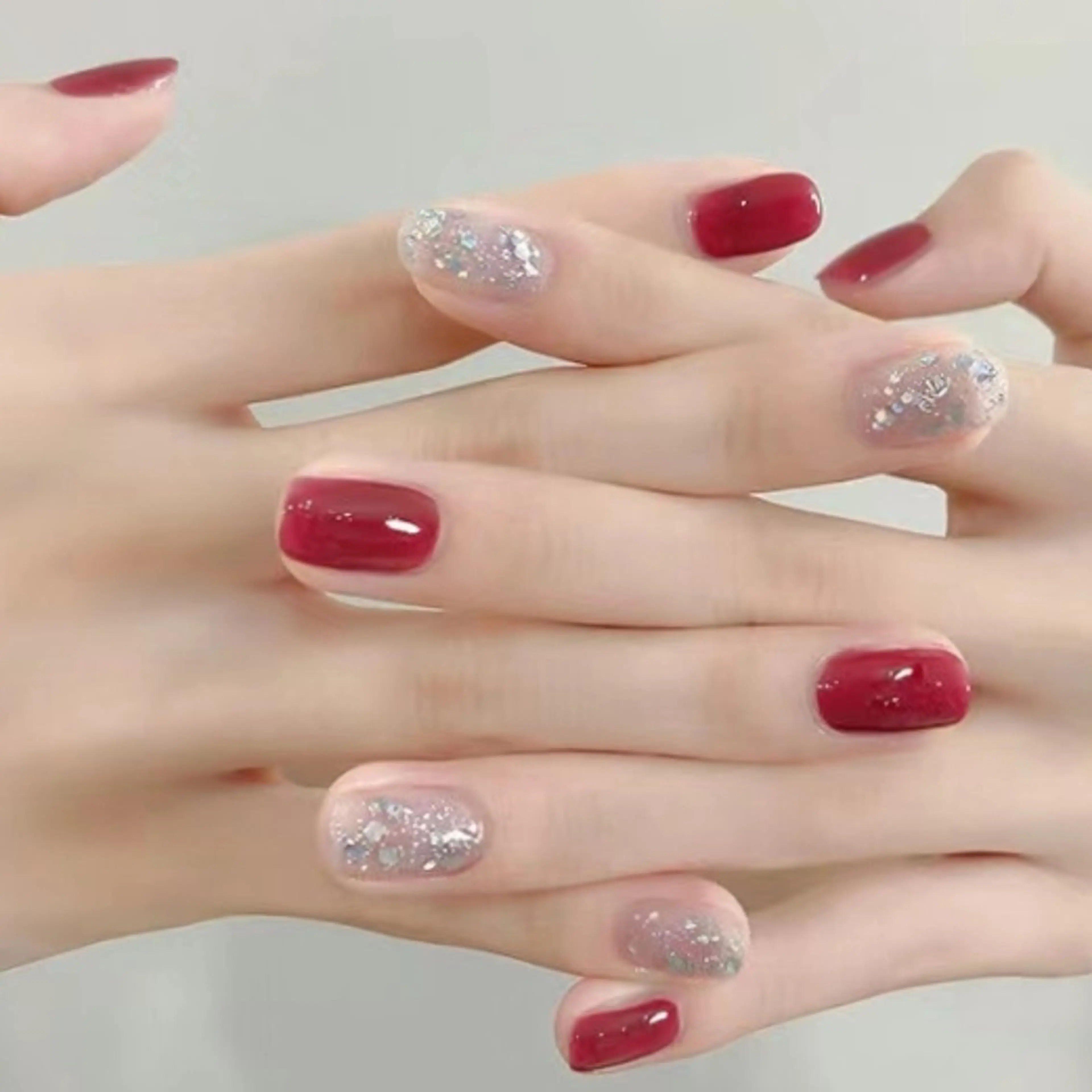 ネイル ハンドネイル ネイリストゆか💅 長さだし、深爪矯正のネイルデザイン