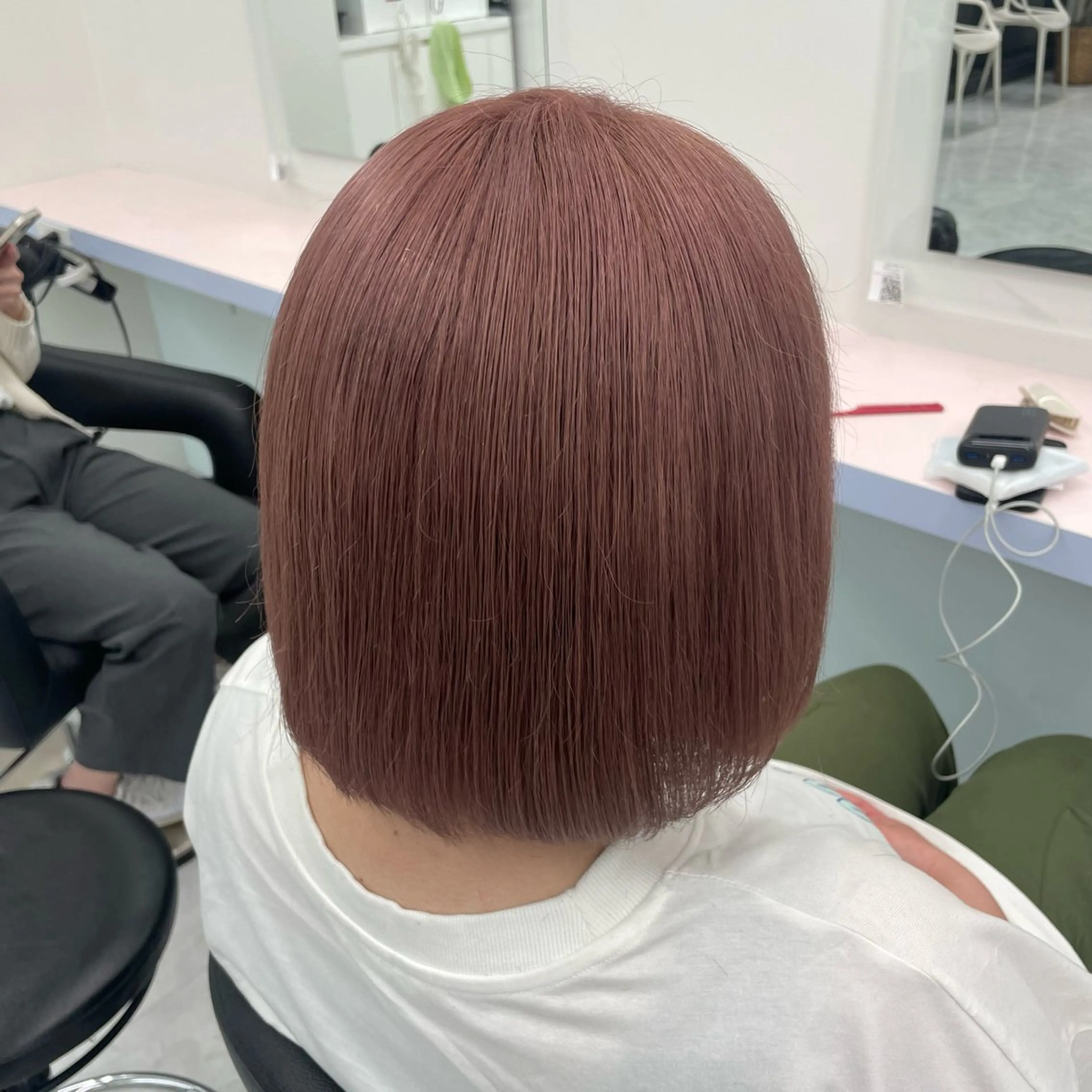 ミディアム カラー ベージュカラー ピンクカラー ピンクベージュ カット ヘアカラー ヘッドスパ ヘアセット ♡ブリーチカラー♡ Mirioのヘアスタイル