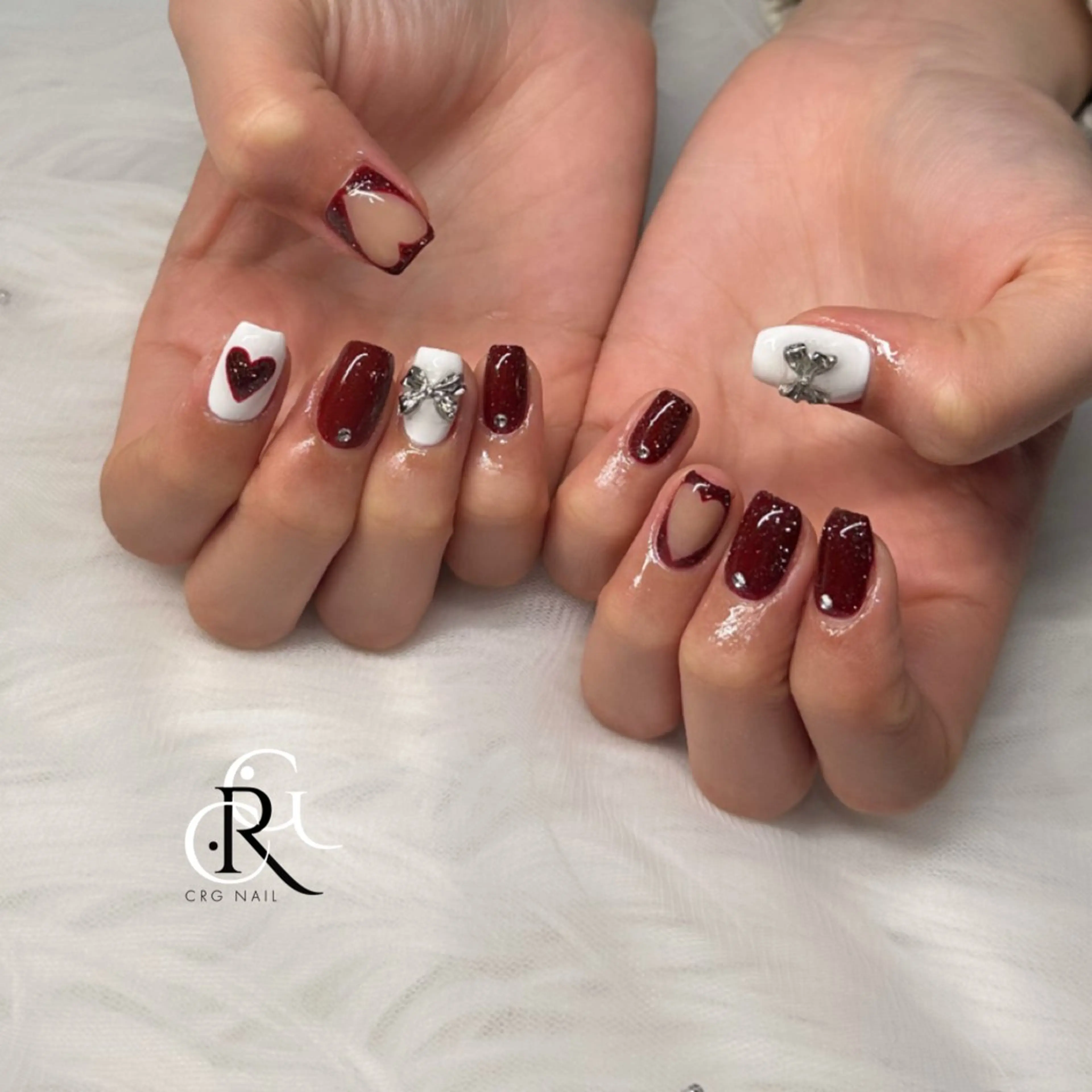 ネイル ハート ハンドネイル 美フォルム✨ CRG RURIのネイルデザイン