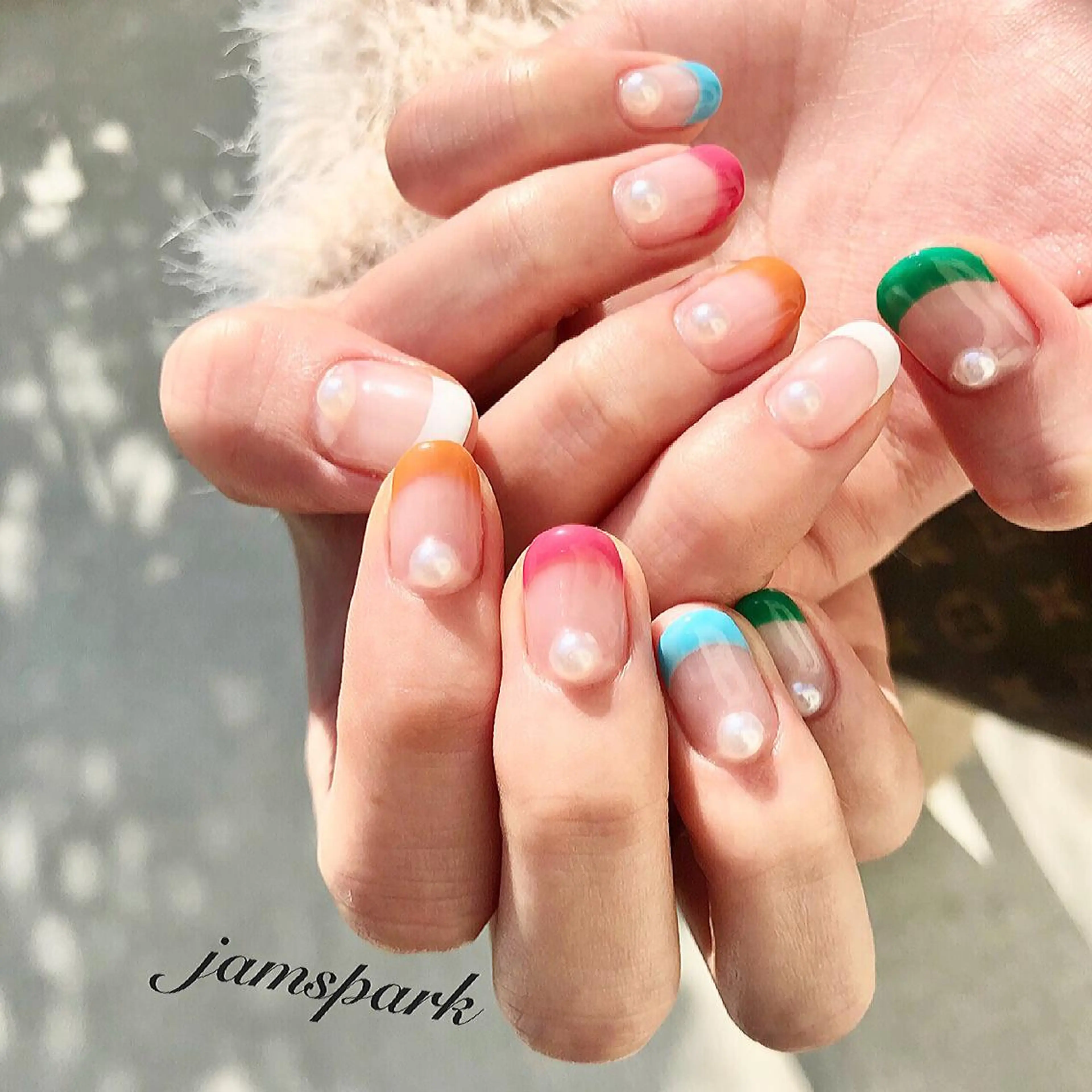 ネイル フレンチネイル ジェルネイル ニュアンスネイル ハンドネイル jamspark ✨のネイルデザイン
