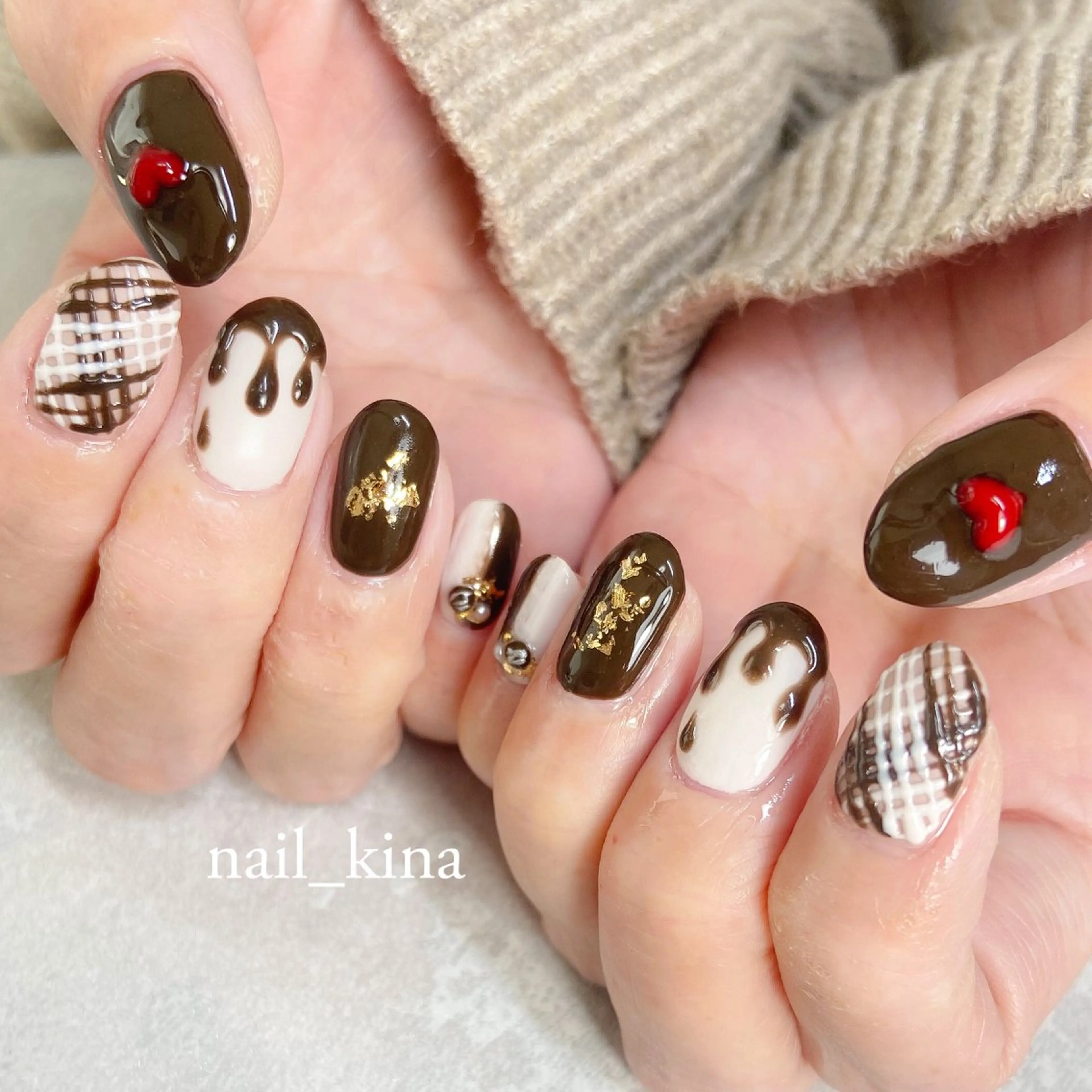 ネイル バレンタイン ハンドネイル nail_ kinaのネイルデザイン